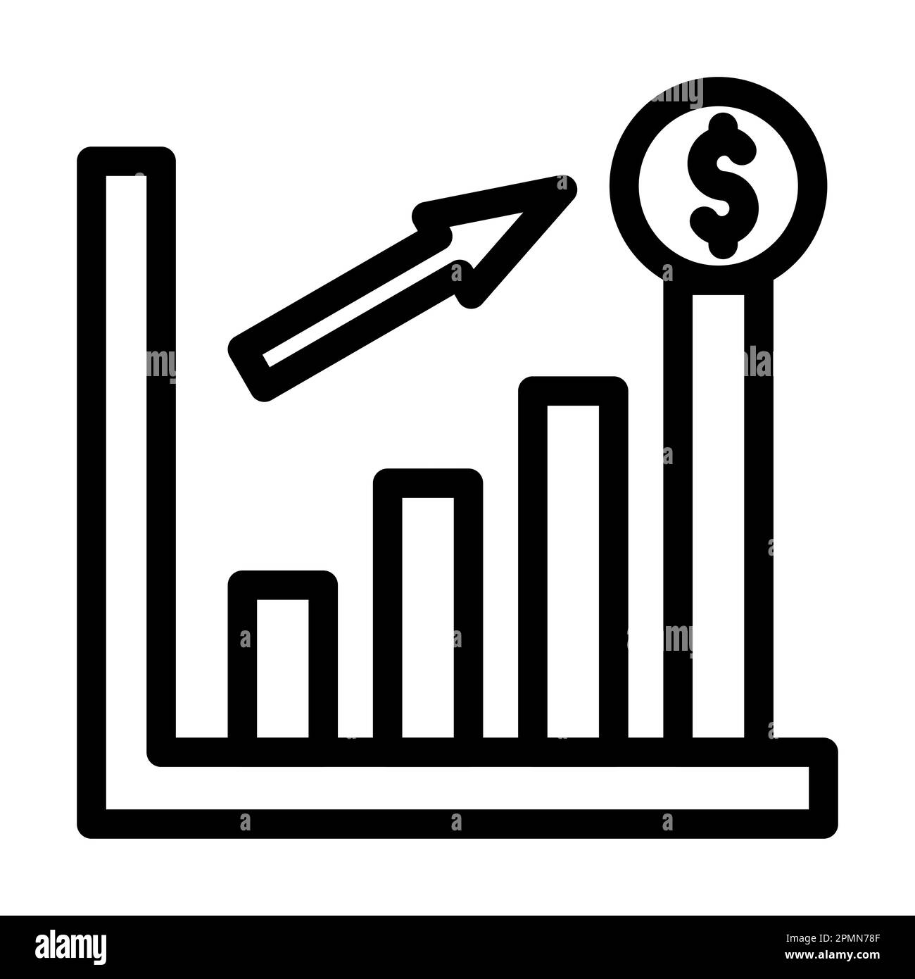 Stock Investment Vector Thick Line Icon For Personal And Commercial Use ...