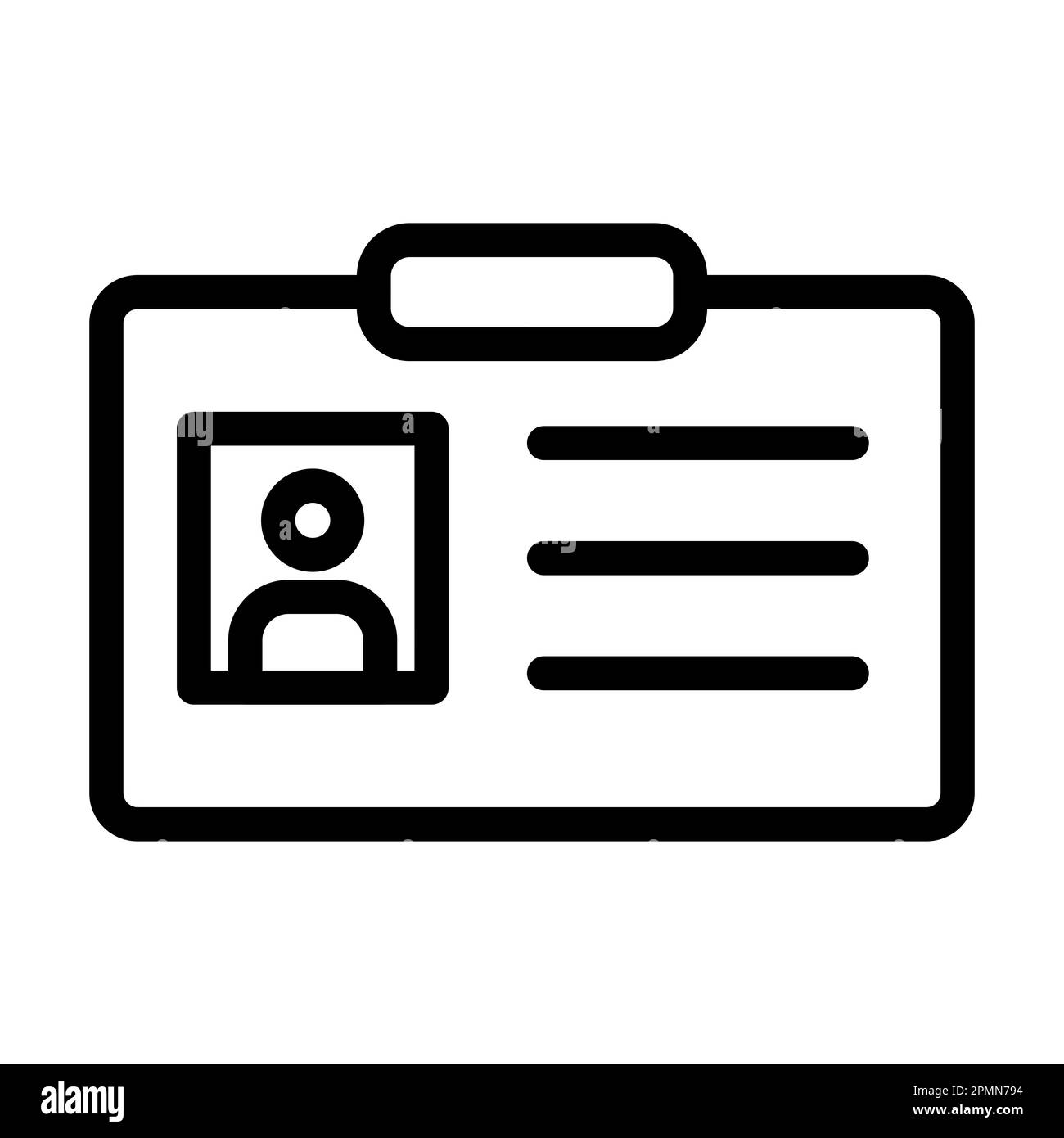 Identity Card Vector Thick Line Icon For Personal And Commercial Use. Stock Photo