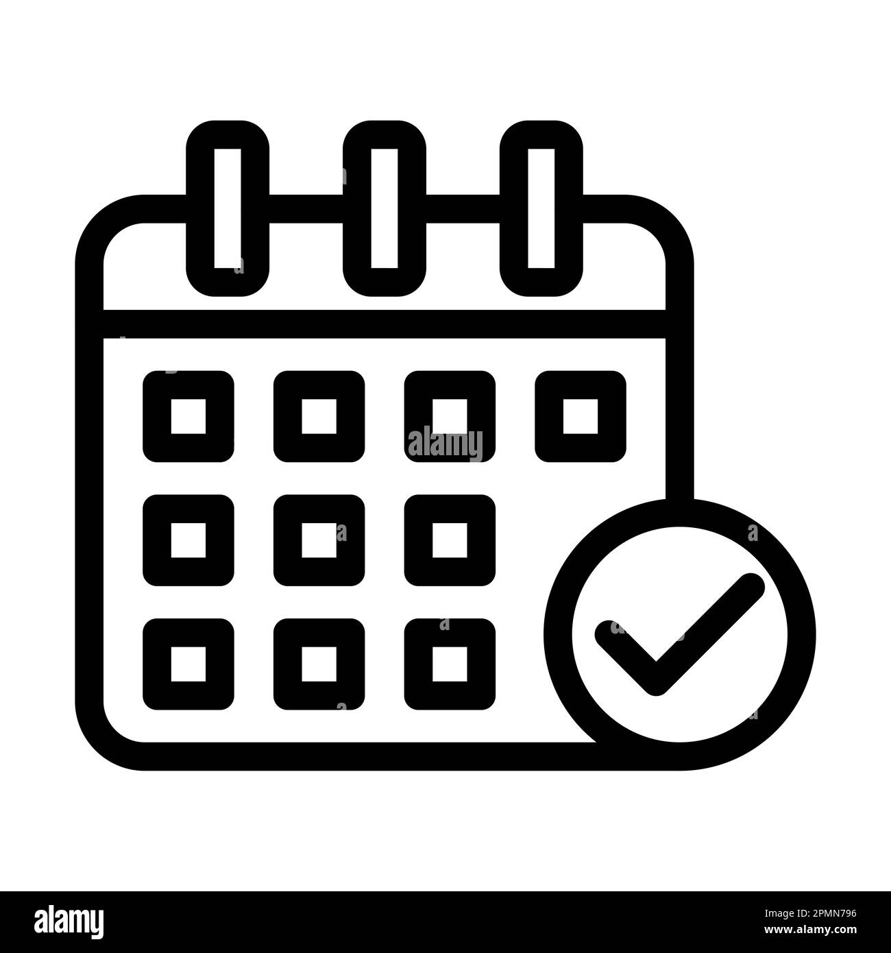 Schedule Vector Thick Line Icon For Personal And Commercial Use. Stock Photo
