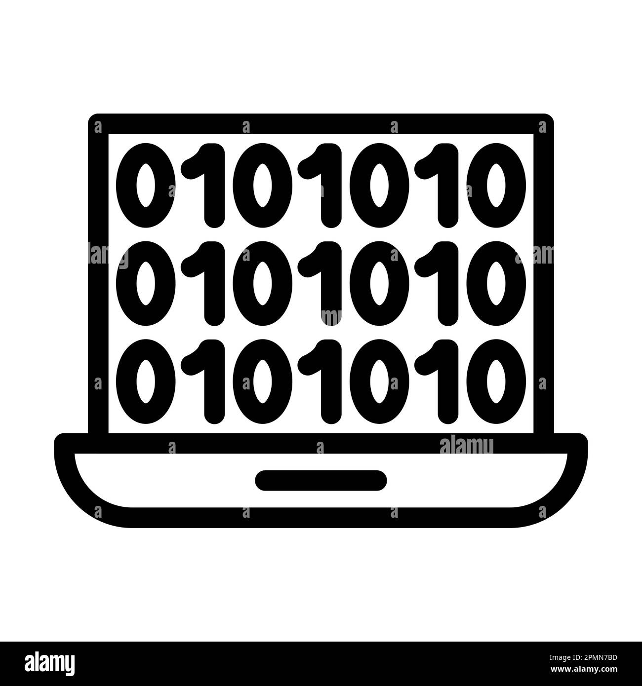 Binary Code Vector Thick Line Icon For Personal And Commercial Use ...
