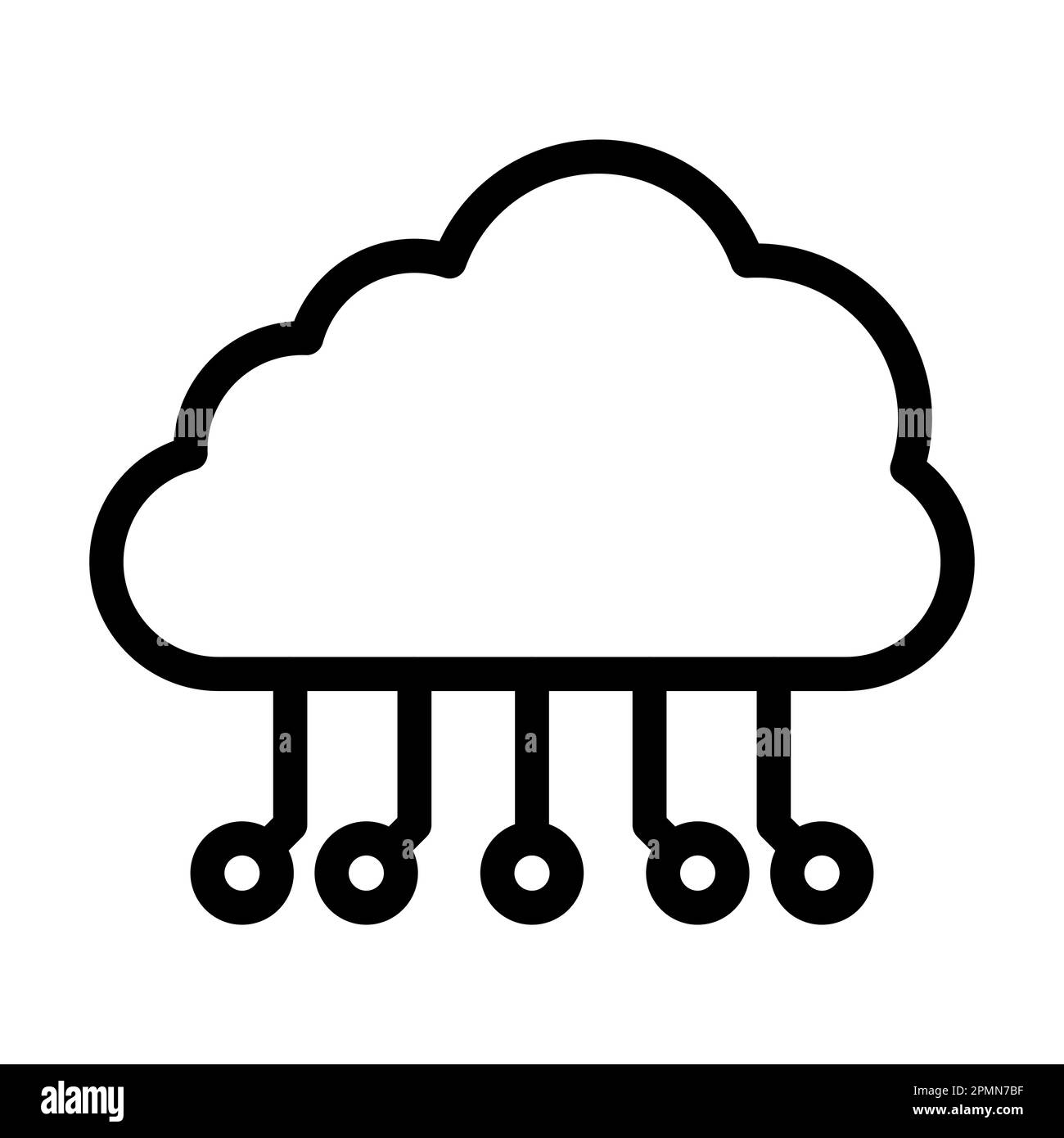 Cloud Computing Vector Thick Line Icon For Personal And Commercial Use ...