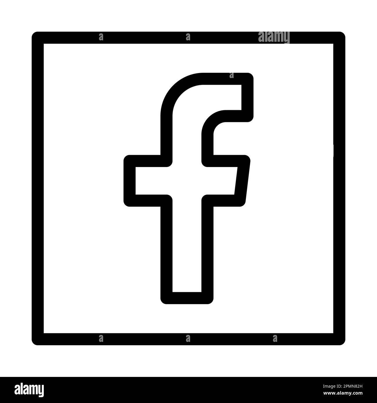 Facebook Vector Thick Line Icon For Personal And Commercial Use Stock