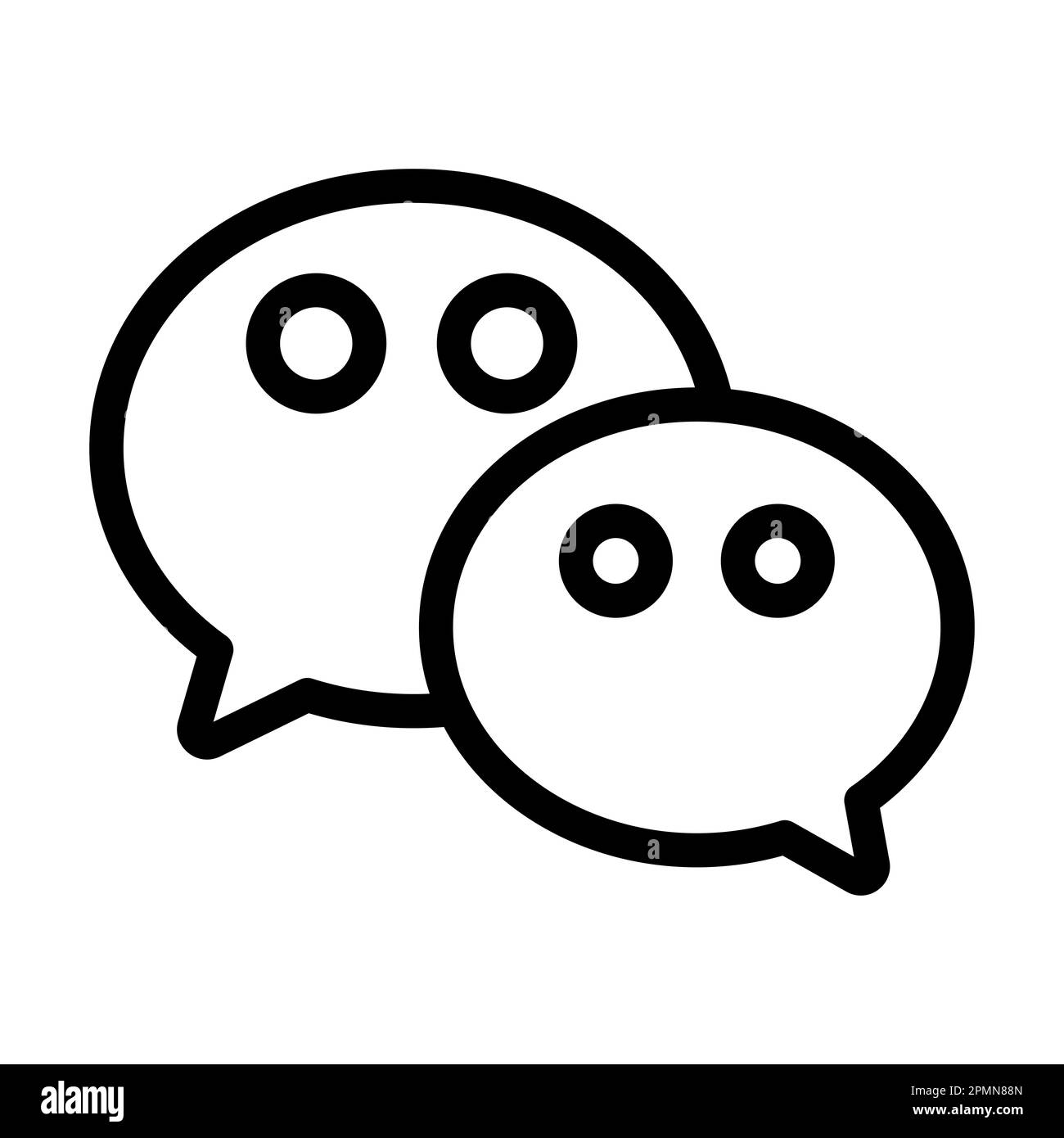 WeChat Vector Thick Line Icon For Personal And Commercial Use. Stock Photo
