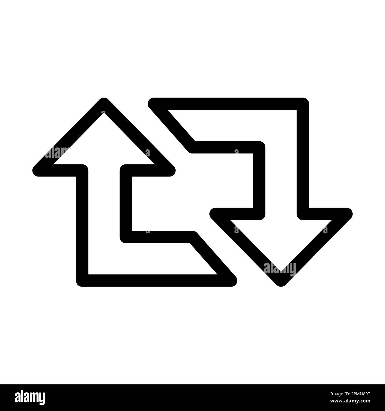 Retweet Vector Thick Line Icon For Personal And Commercial Use. Stock Photo