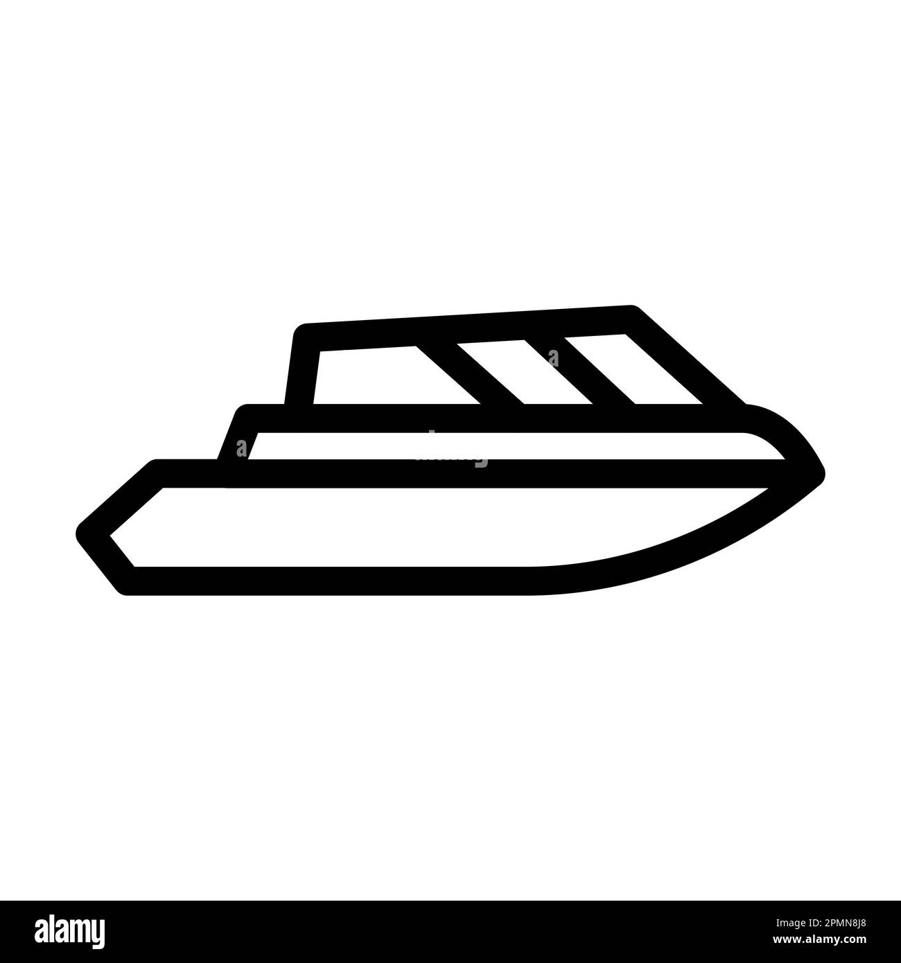 Yacht Vector Thick Line Icon For Personal And Commercial Use Stock ...