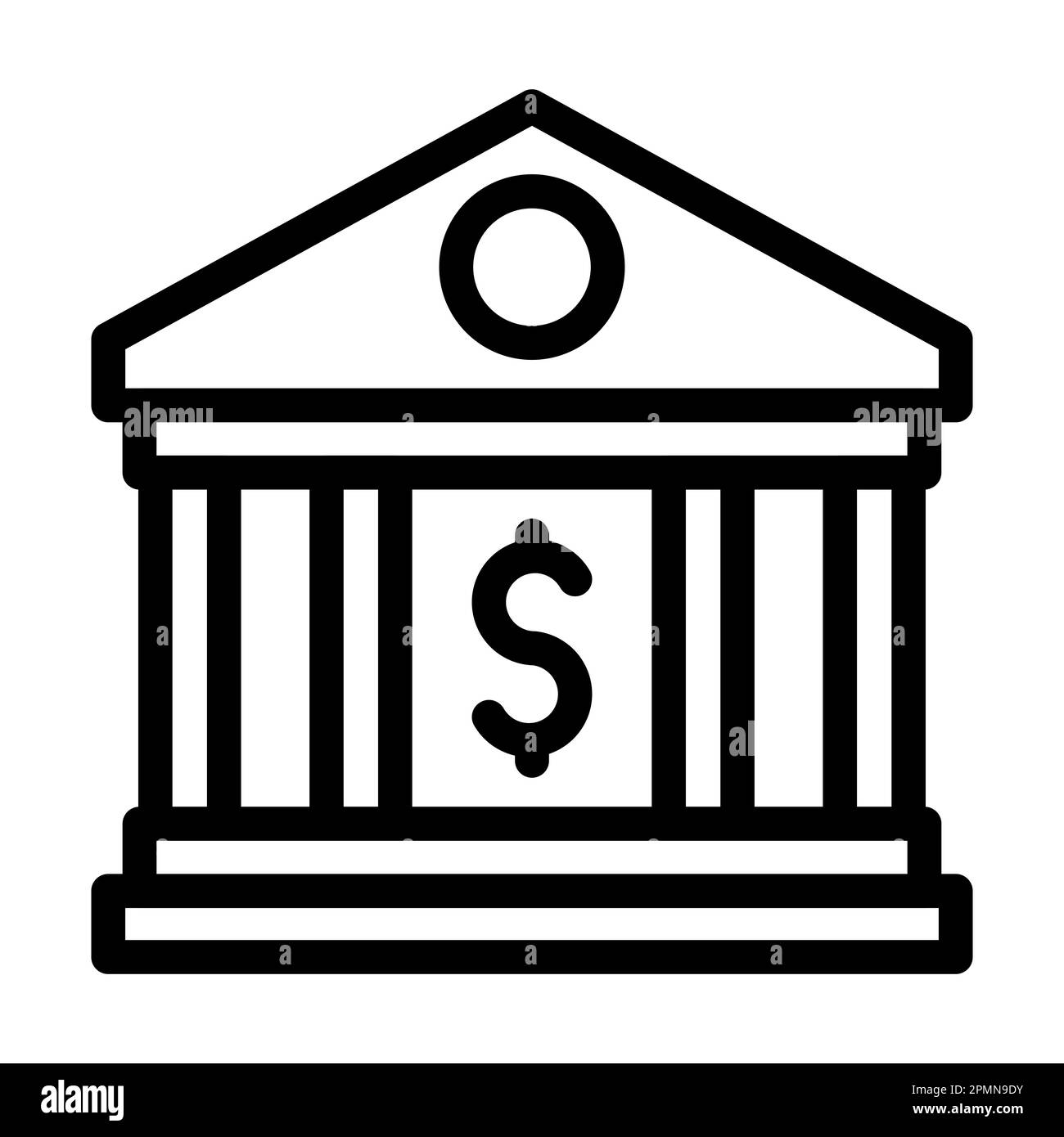 Bank Vector Thick Line Icon For Personal And Commercial Use Stock Photo ...