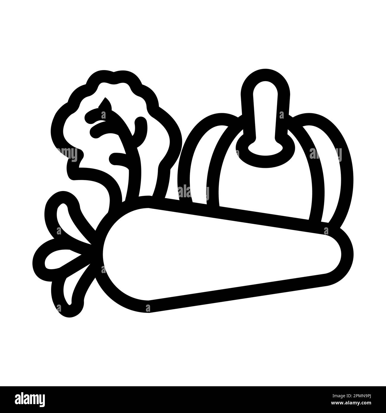 Vegetables Vector Thick Line Icon For Personal And Commercial Use Stock ...