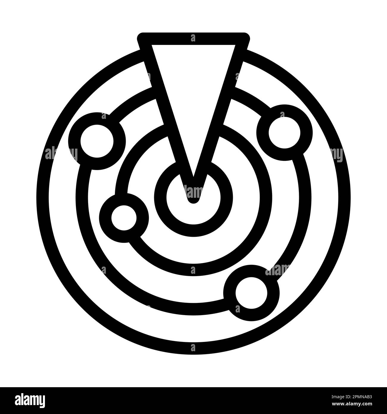 Radar Vector Thick Line Icon For Personal And Commercial Use Stock