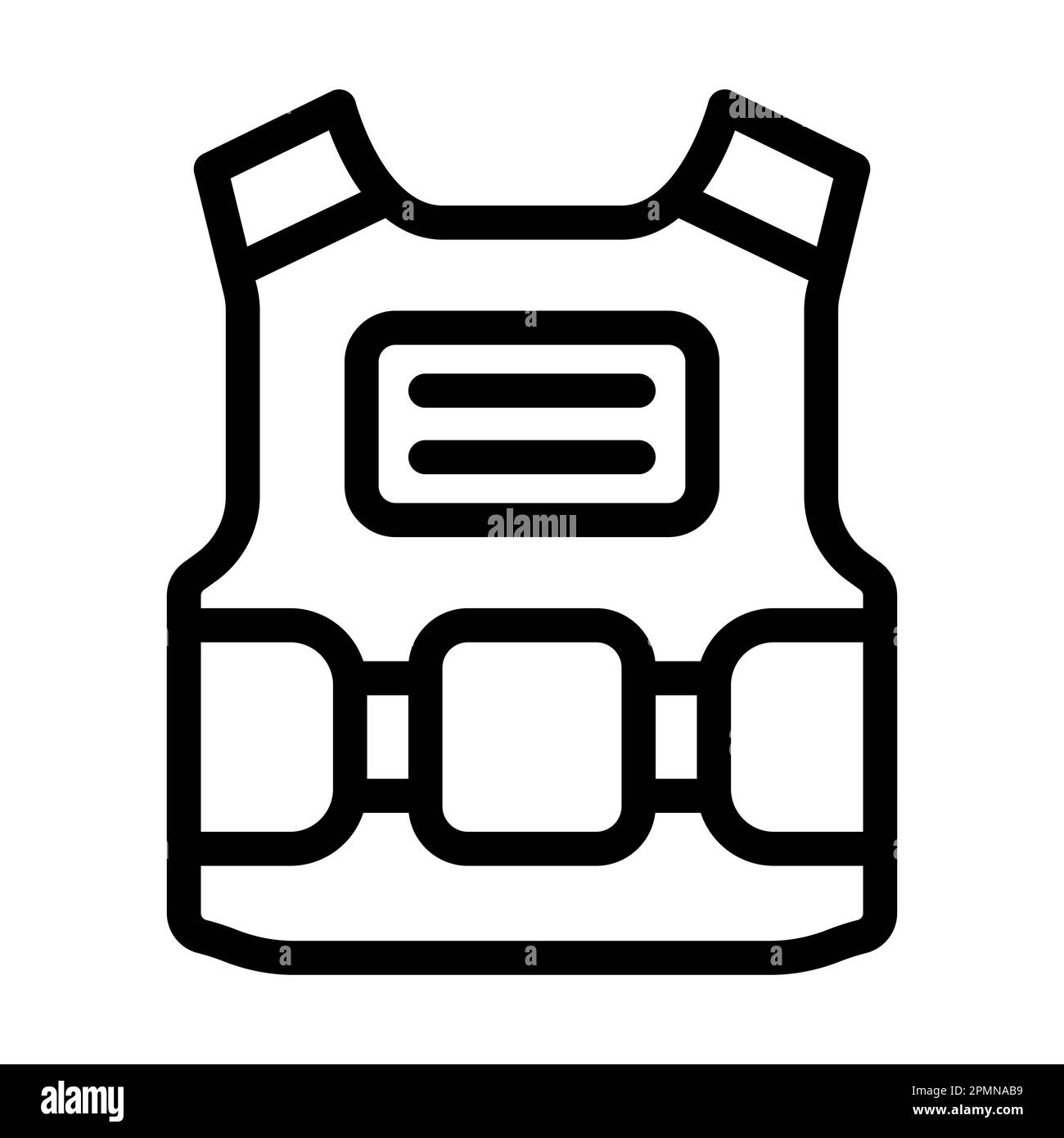 Bullet Proof Vest Vector Thick Line Icon For Personal And Commercial