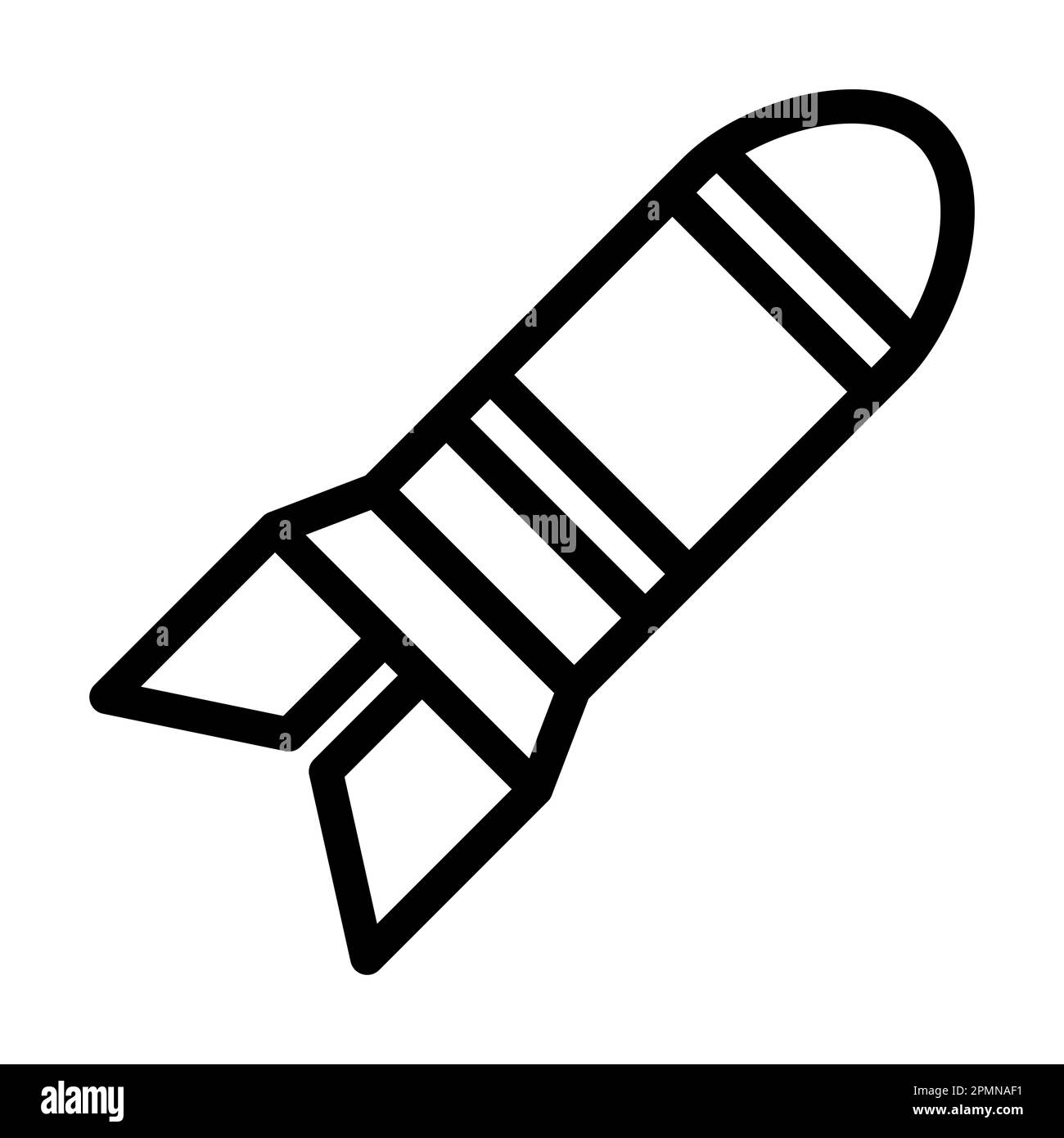 Torpedo Vector Thick Line Icon For Personal And Commercial Use. Stock Photo