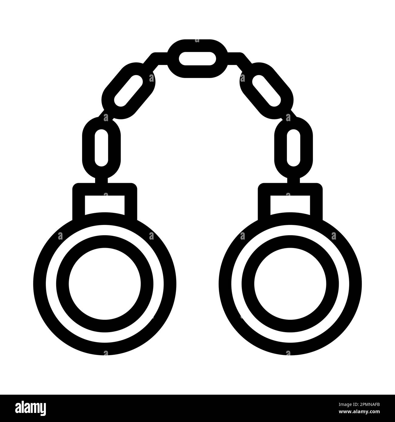 Handcuffs Vector Thick Line Icon For Personal And Commercial Use Stock ...