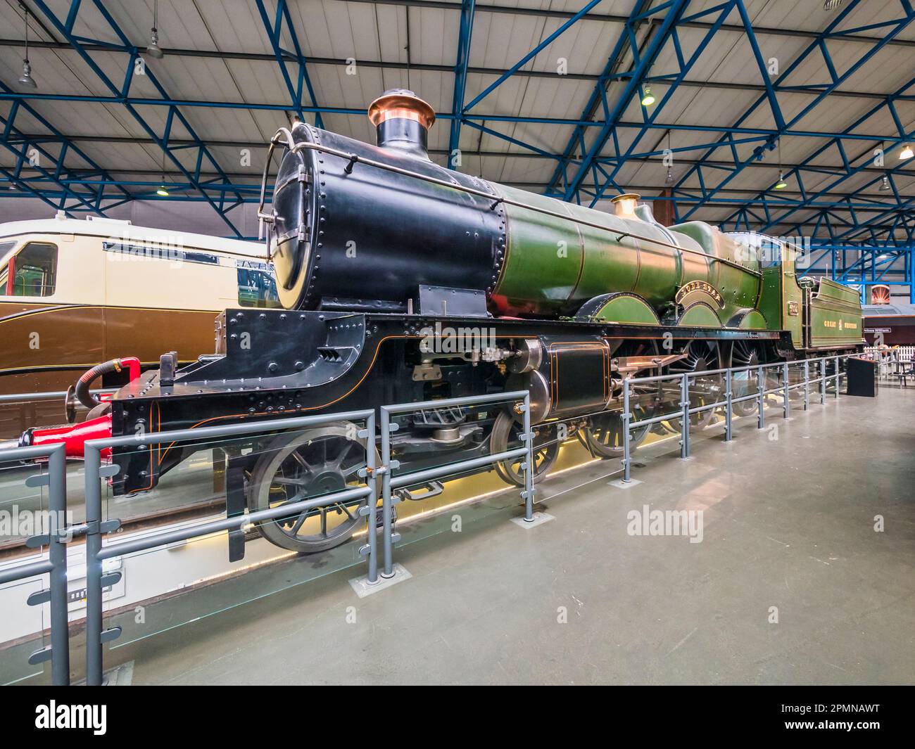 General image inside the National Railway Museum in York seen here featuring the Great Western Railways Lode Star locomotive Stock Photo
