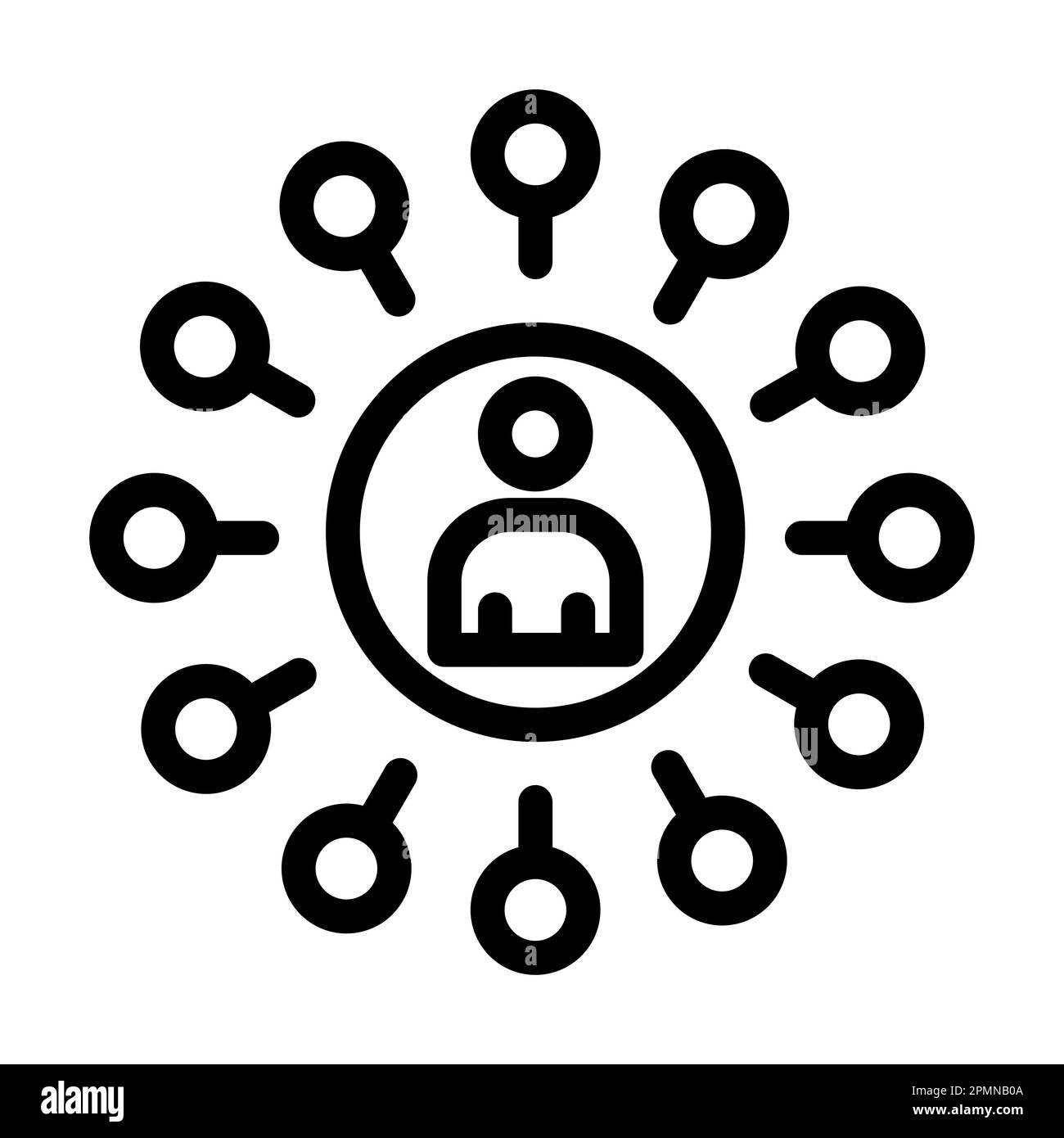 Network Vector Thick Line Icon For Personal And Commercial Use Stock ...