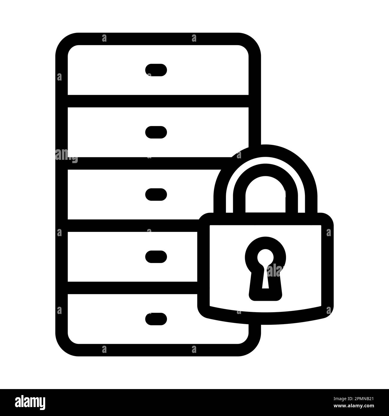 Locked Vector Thick Line Icon For Personal And Commercial Use Stock ...