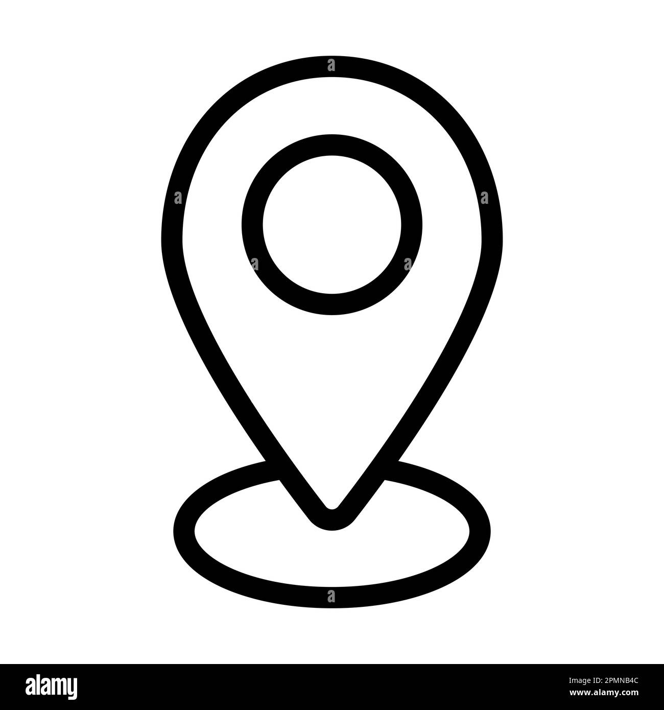 Location Pin Vector Thick Line Icon For Personal And Commercial Use