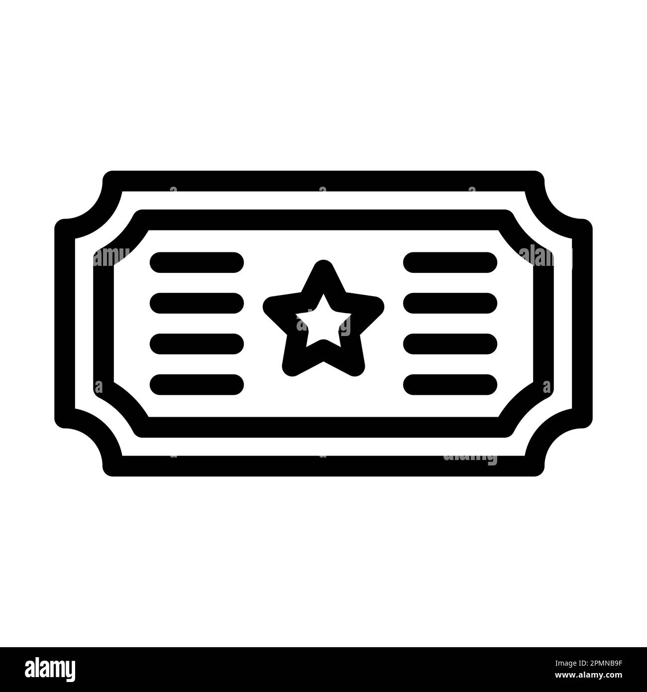 Circus Ticket Vector Thick Line Icon For Personal And Commercial Use