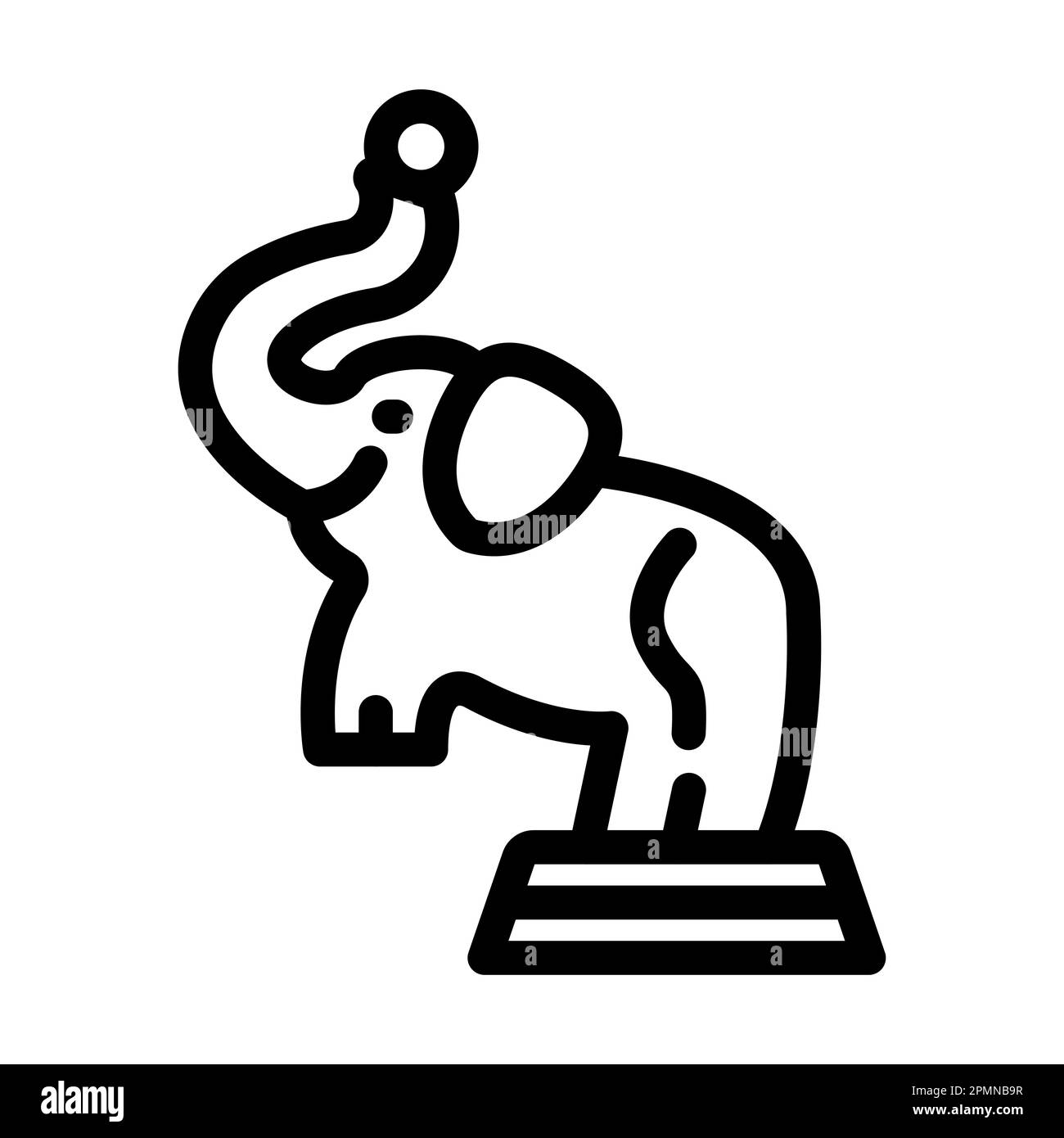 Elephant Vector Thick Line Icon For Personal And Commercial Use Stock ...