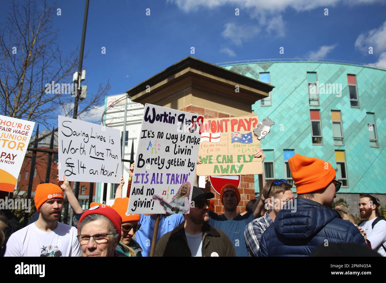 Newcastle upon Tyne, UK, 14th April, 2023, Junior Doctors Demo Outside