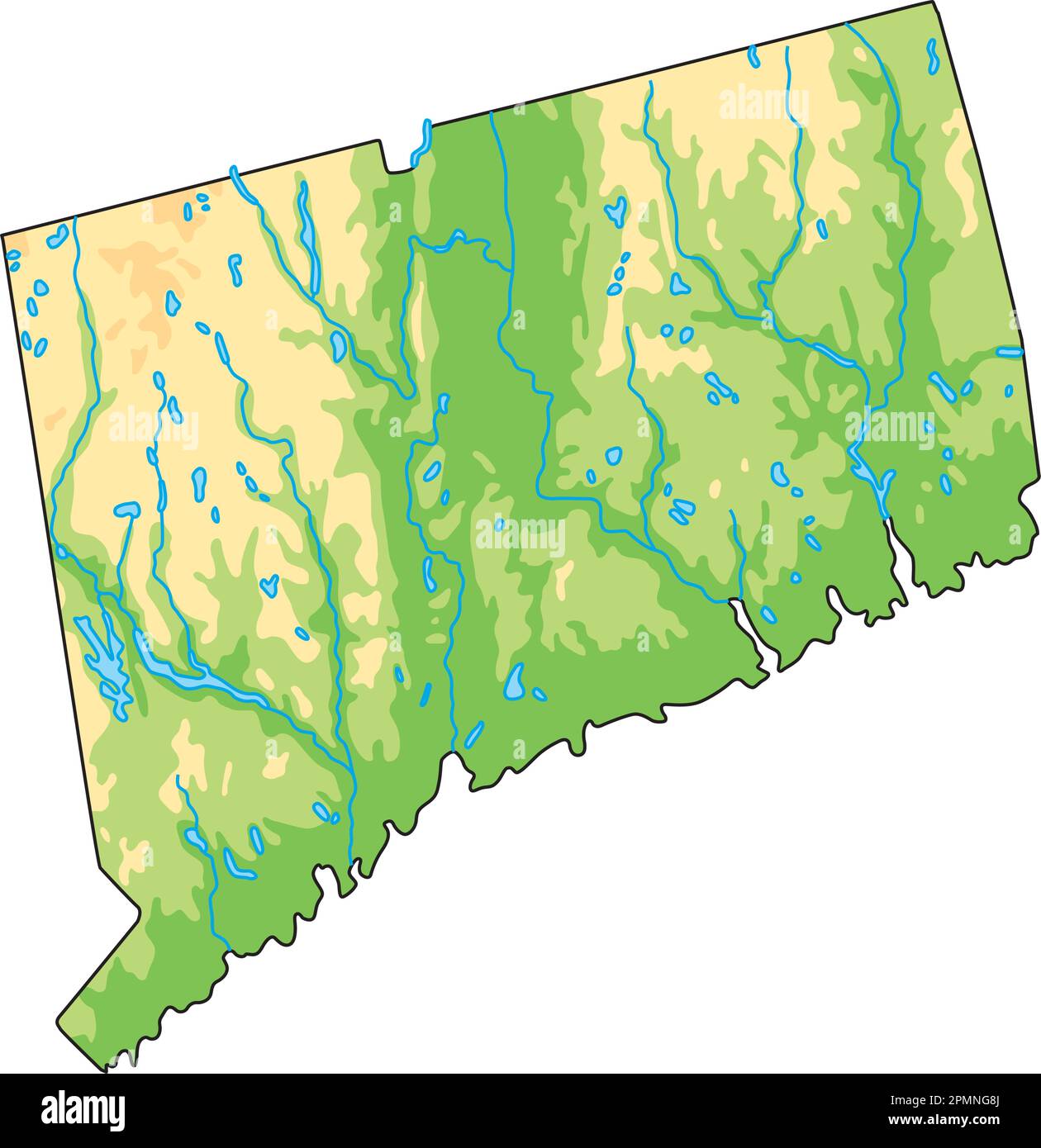 High Detailed Connecticut Physical Map With Labeling Stock Vector Image High Detailed Connecticut Physical Map With Labeling 2PMNG8J 