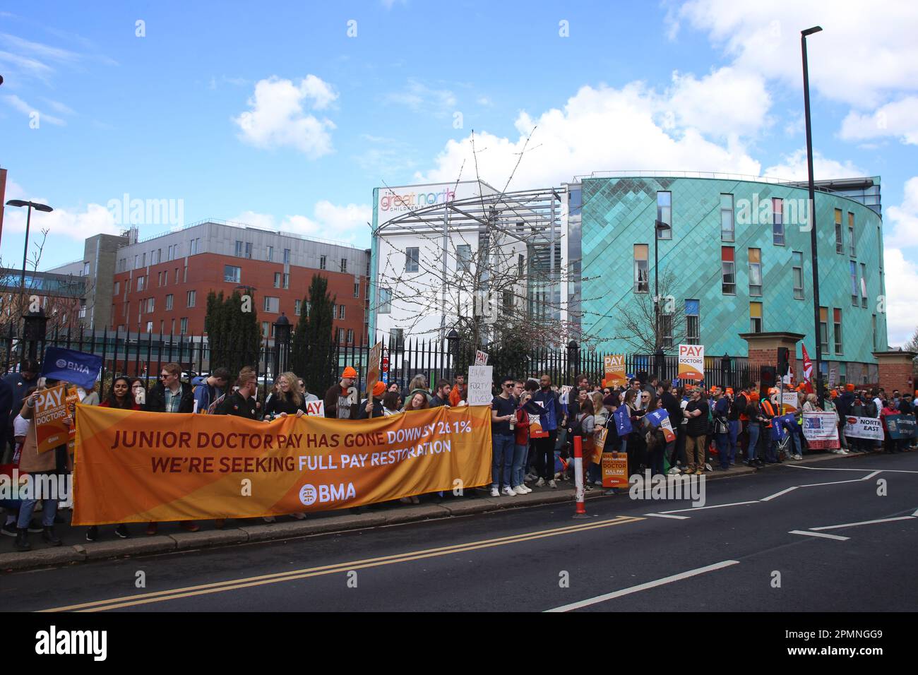 Newcastle upon Tyne, UK, 14th April, 2023, Junior Doctors Demo Outside