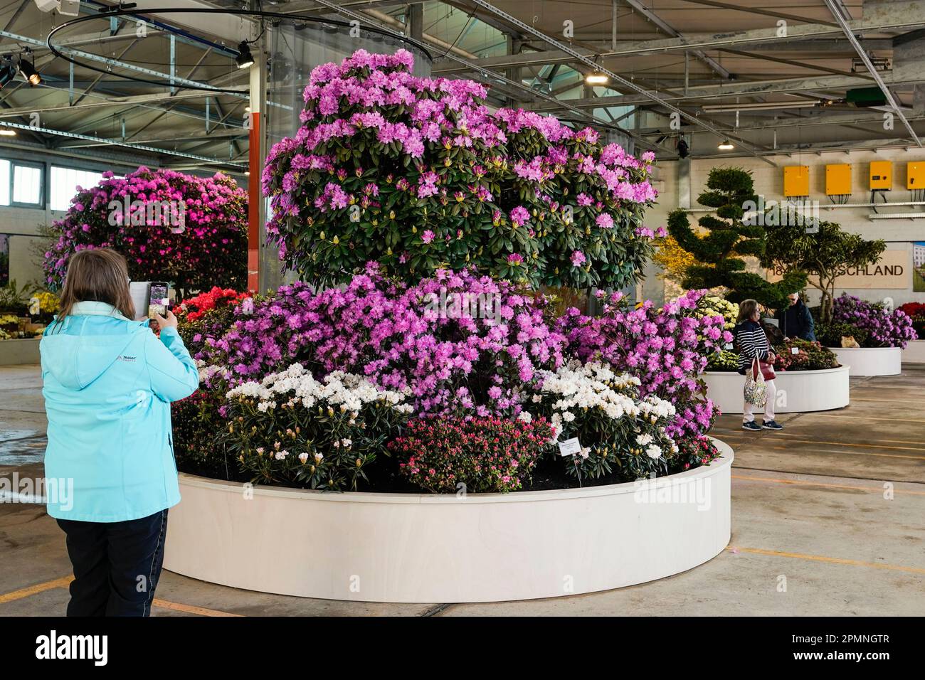 Mannheim, Germany. 14th Apr, 2023. A visitor takes a photo of