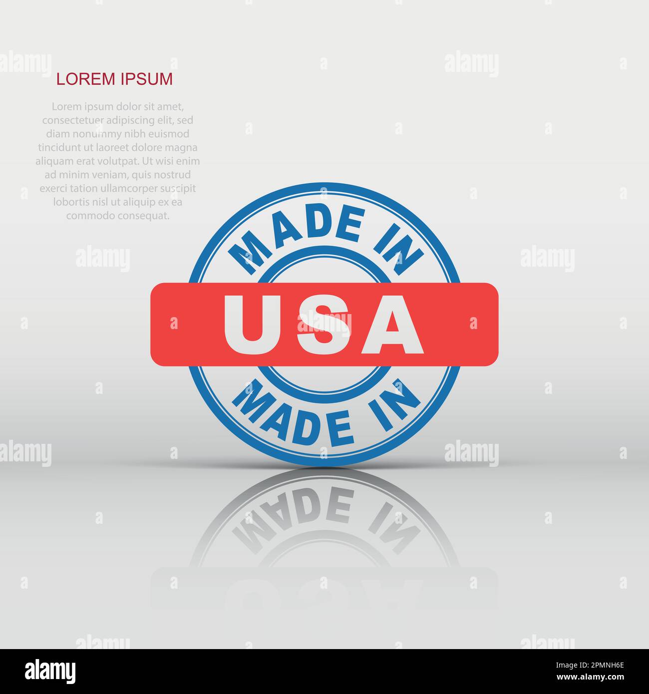 Made in USA icon in flat style. Manufactured illustration pictogram