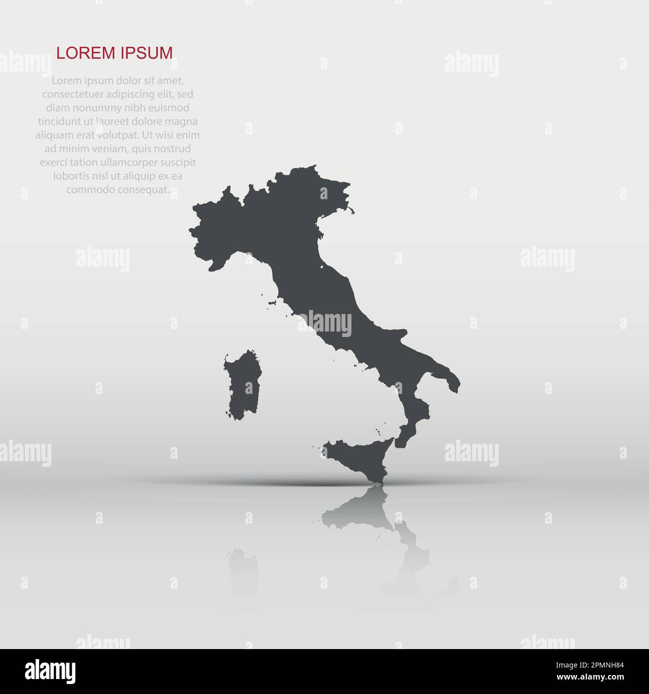 Italy map. Vector illustration in flat style Stock Vector
