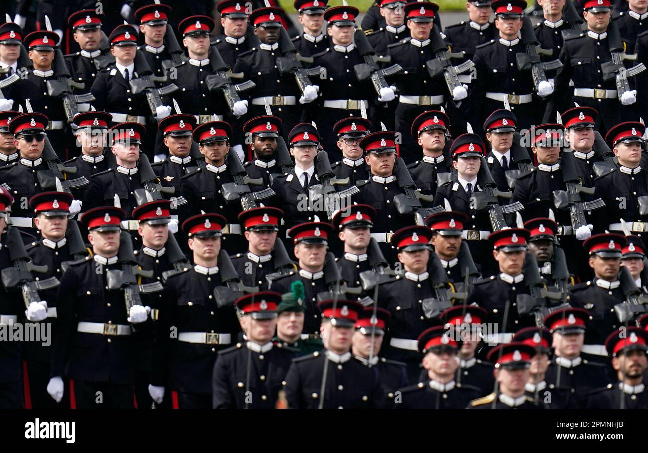 Officer Cadets parade during the 200th Sovereign's Parade at the Royal