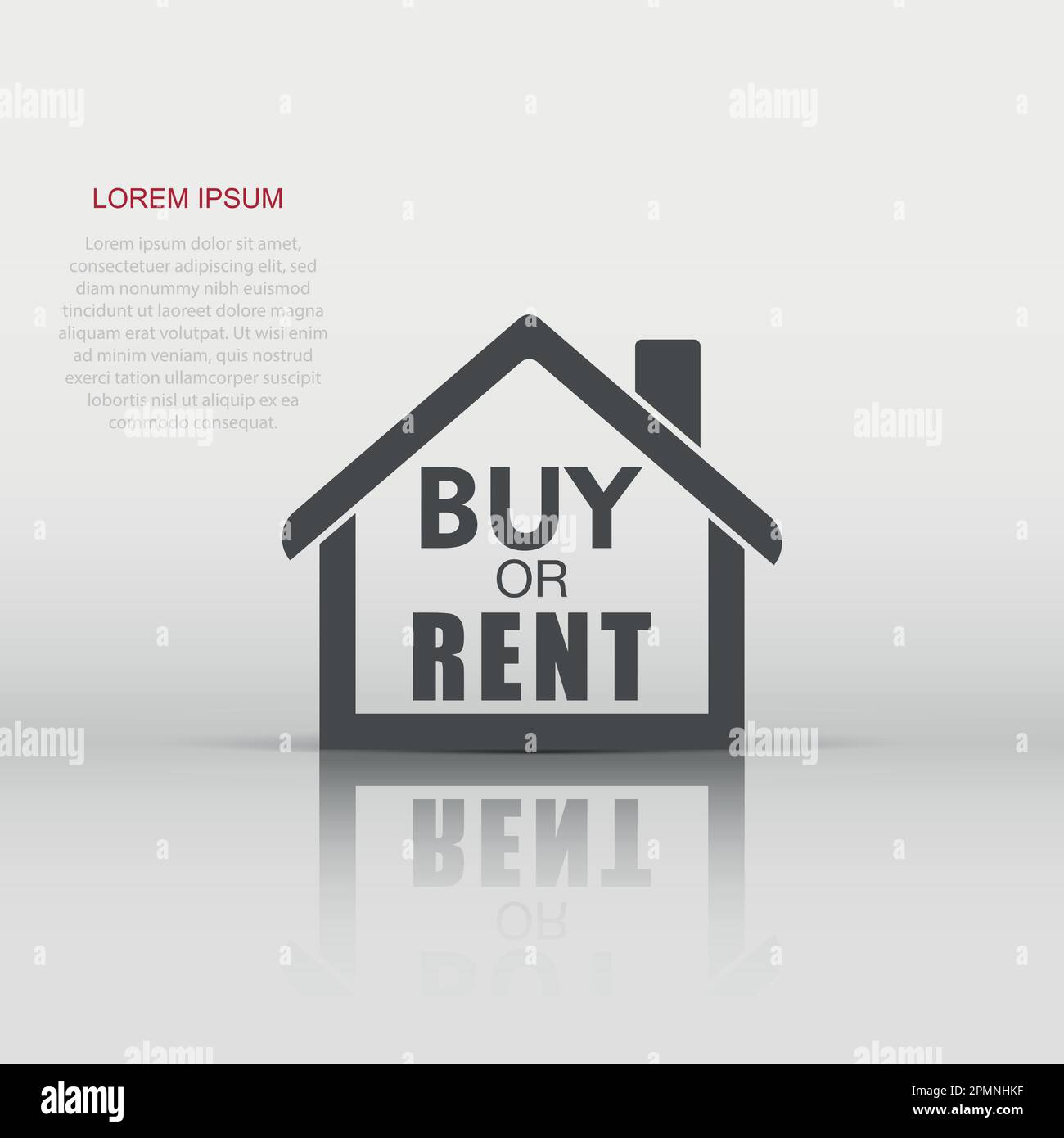 Vector buy or rent house icon in flat style. House sign illustration
