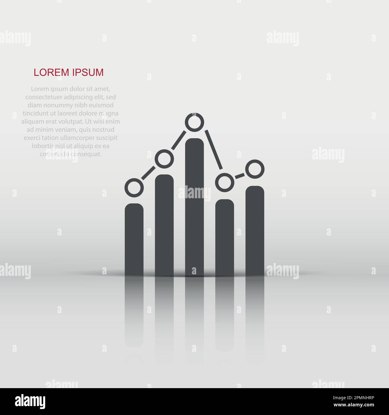 Vector business graph icon in flat style. Chart sign illustration ...