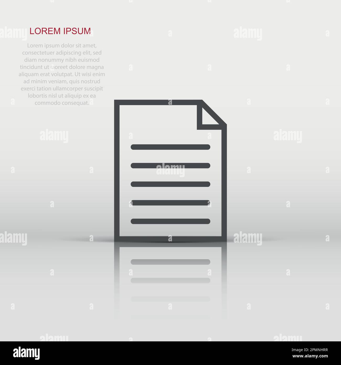 Vector document icon in flat style. Paper page sign illustration ...