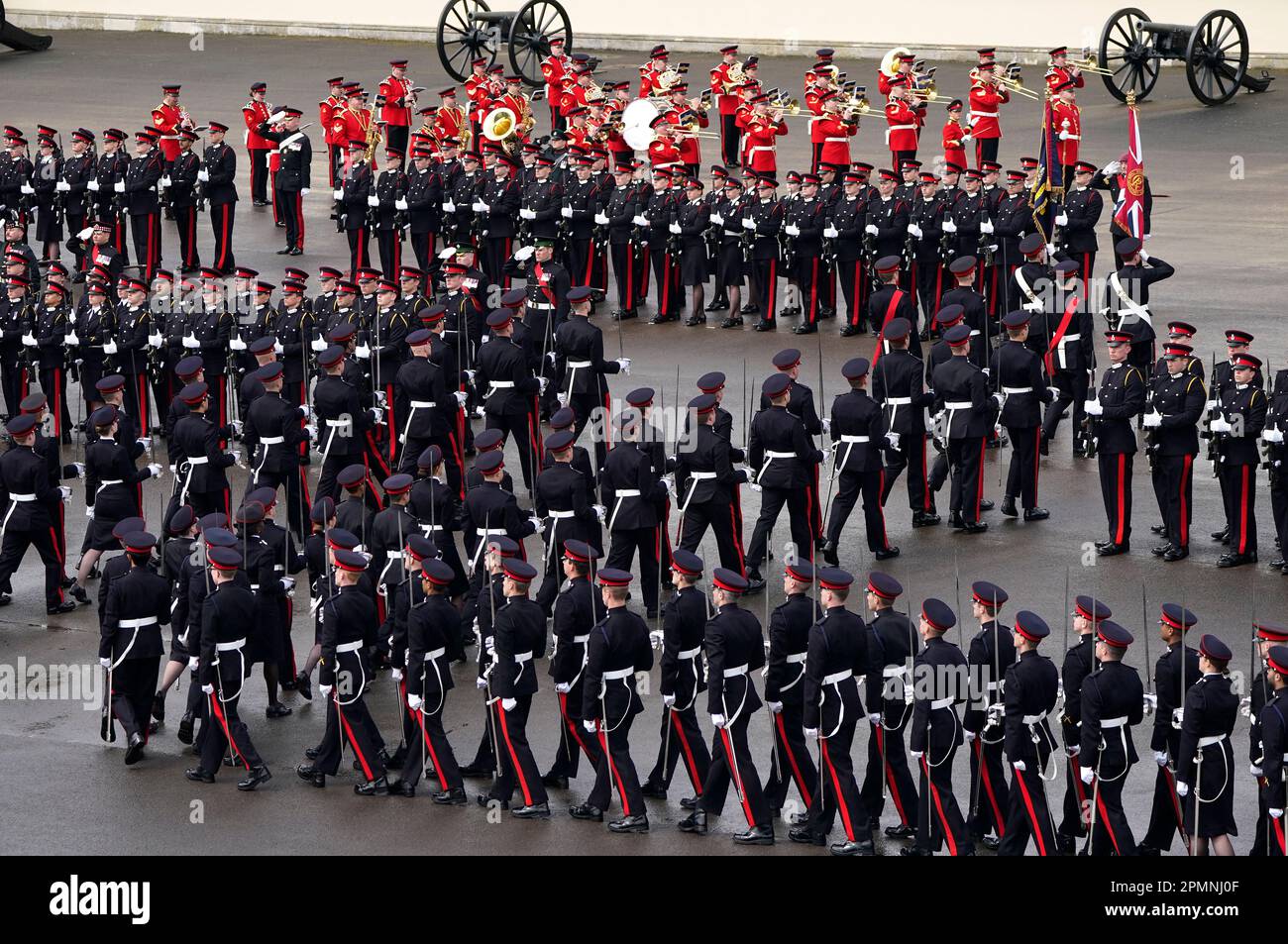 Officer Cadets parade into the Old College building following the 200th