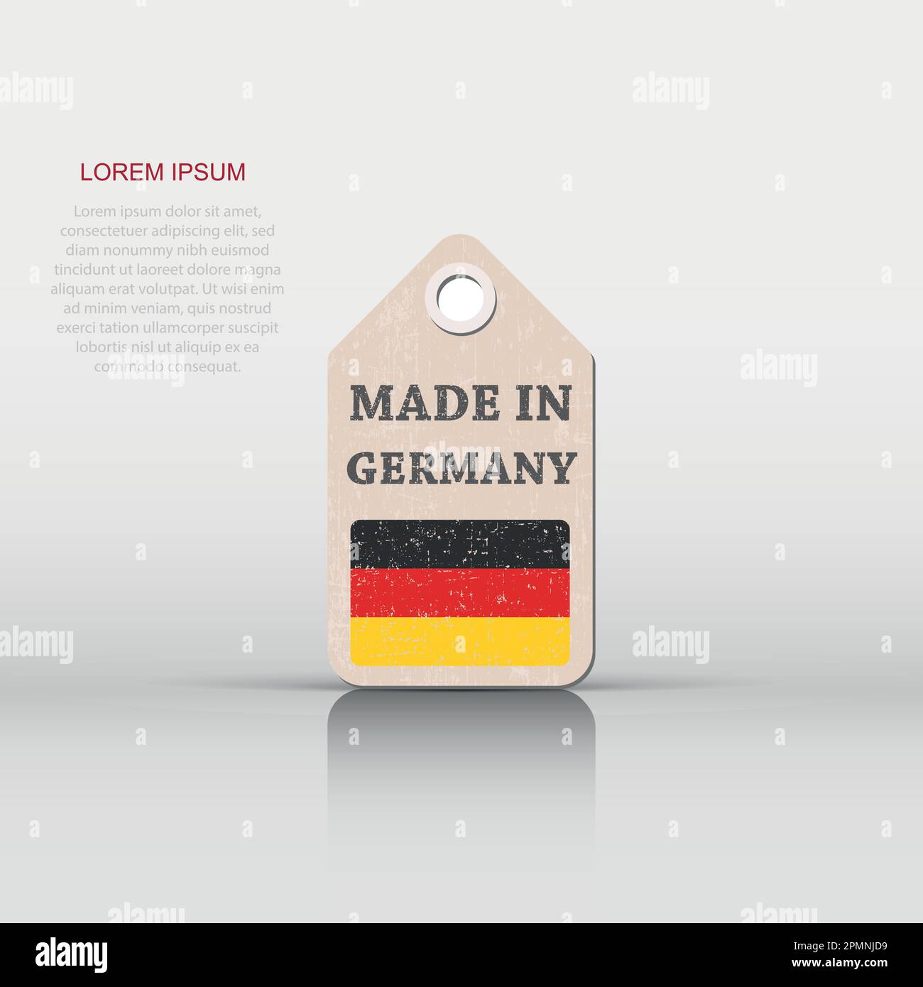 Hang tag made in Germany with flag. Vector illustration Stock Vector