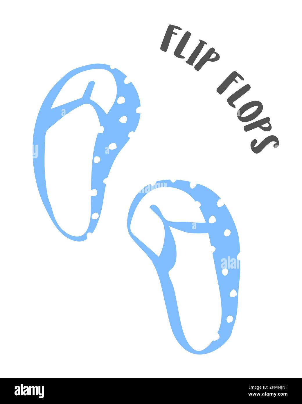 Summer flip flop slippers drawing hand painted with ink brush isolated on white background. Vector illustration Stock Vector