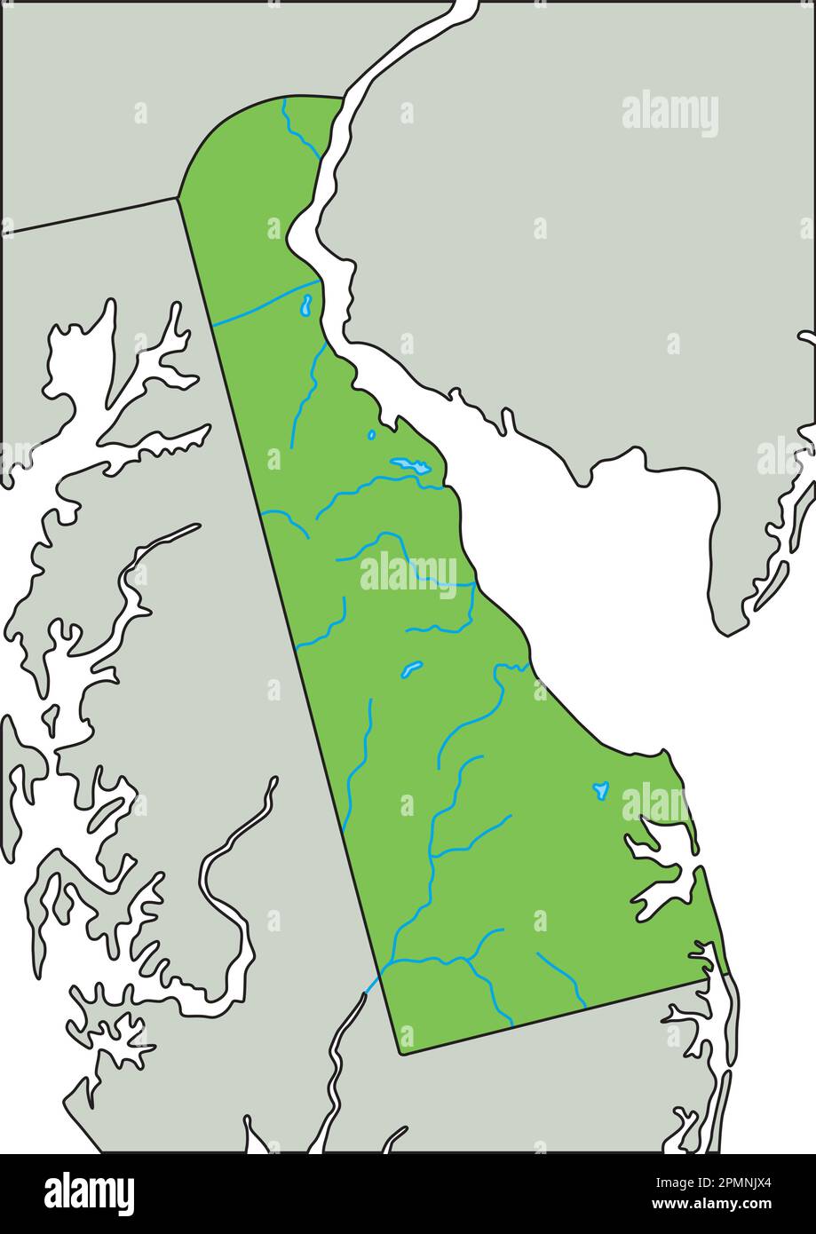 High detailed Delaware physical map Stock Vector Image & Art - Alamy