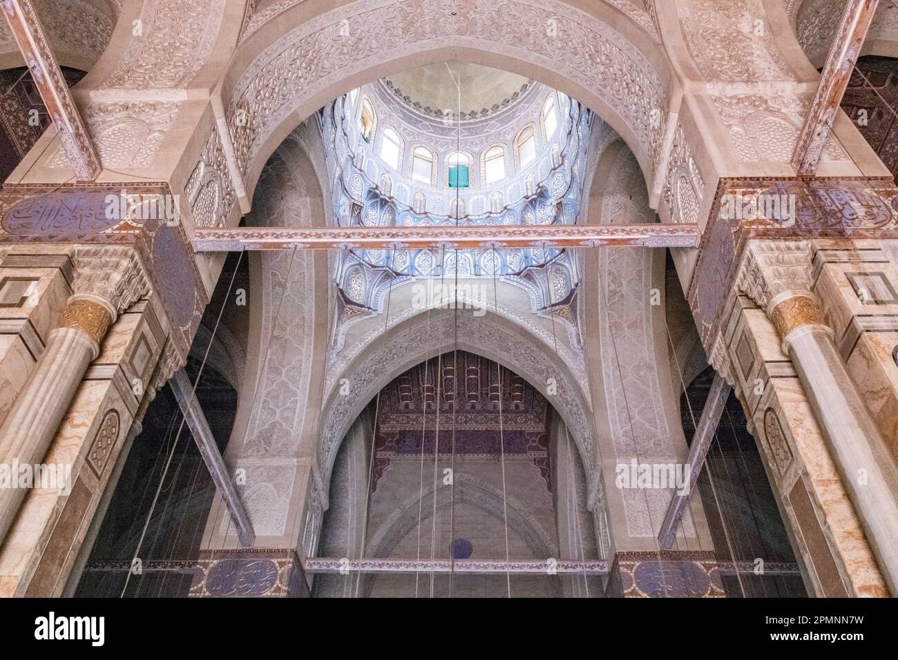 The architecture inside the prayer hall of Al-Rifai Mosque in Cairo, Egypt Stock Photo