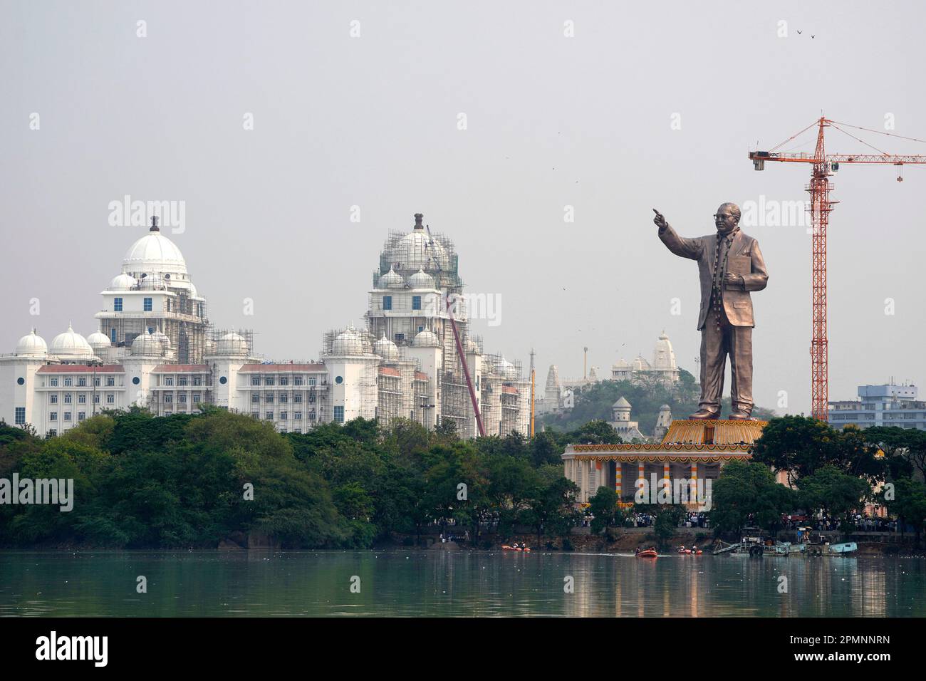 A 125 feet statue of Bhimrao Ramji Ambedkar, which was inaugurated on ...