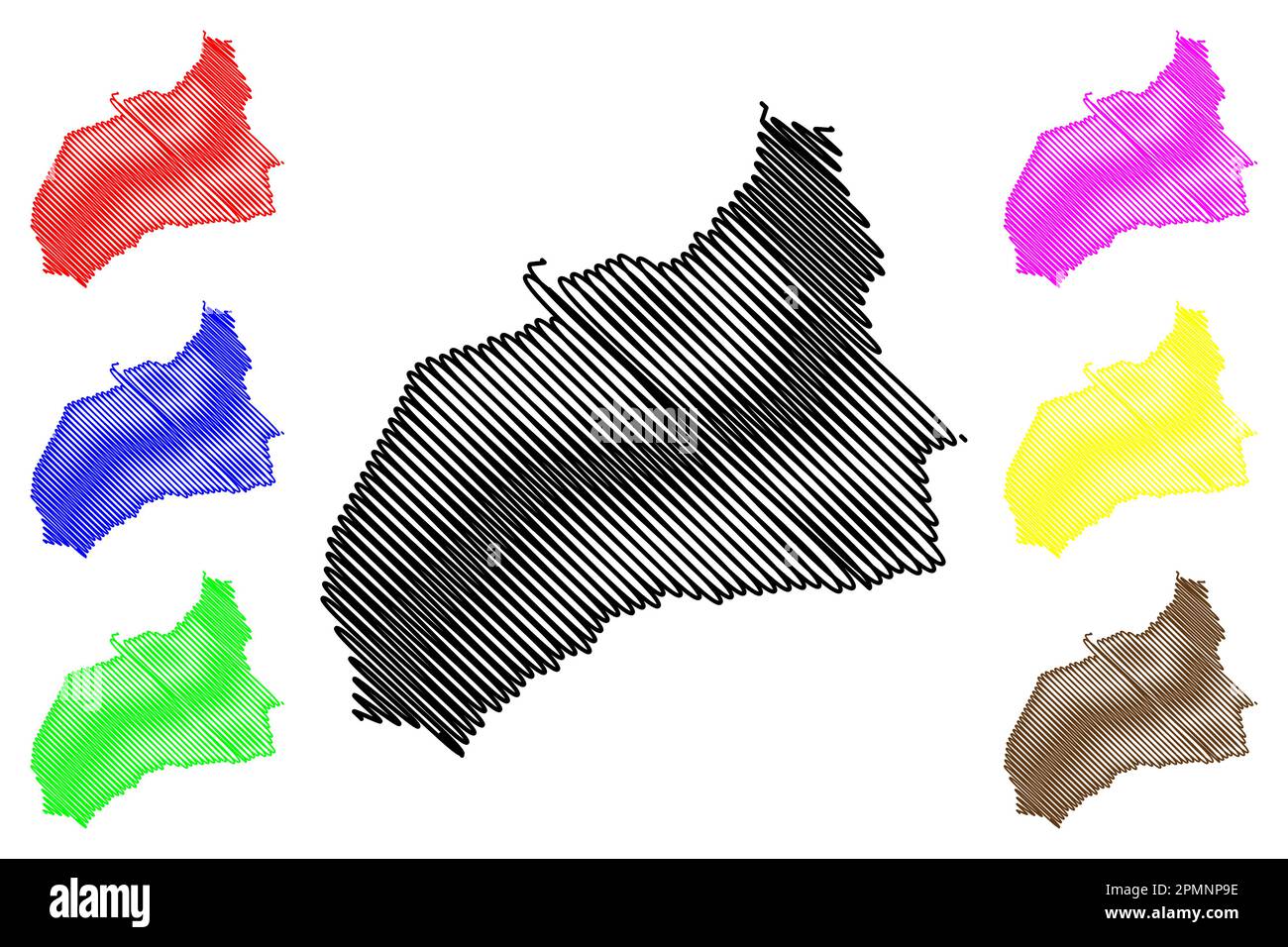 Lavras da Mangabeira municipality (Ceará state, Municipalities of Brazil, Federative Republic of Brazil) map vector illustration, scribble sketch Lavr Stock Vector
