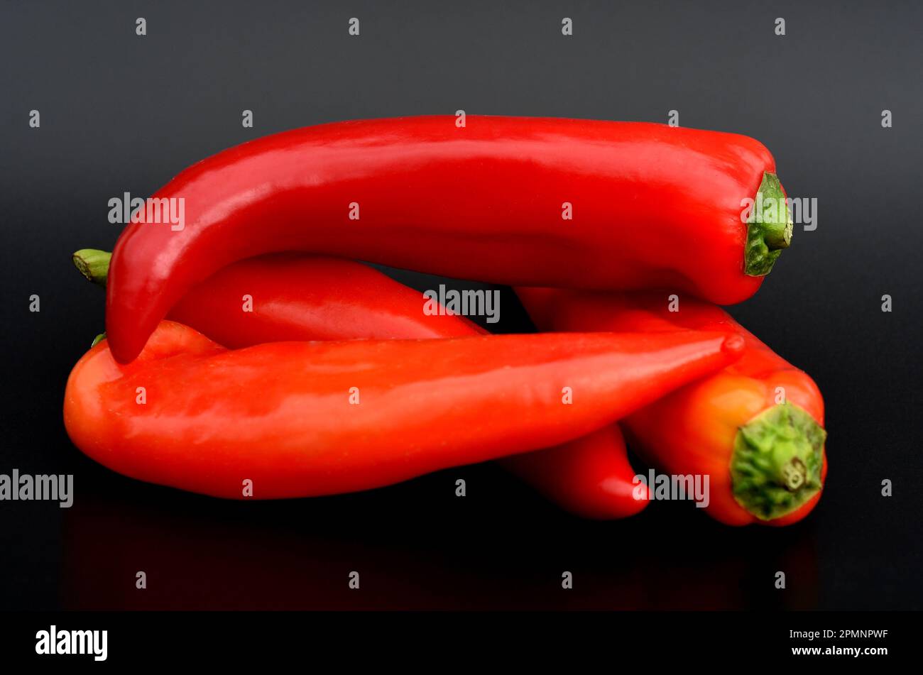 Paprika, Capsicum annuum ist eine Gemueseart die zum Teil recht scharf