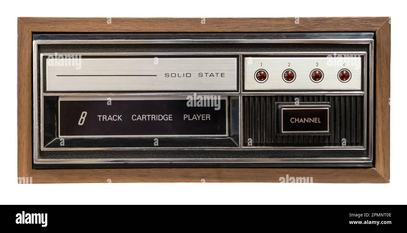 Isolated Retro Vintage 8-Track Tape HiFi Player Stock Photo