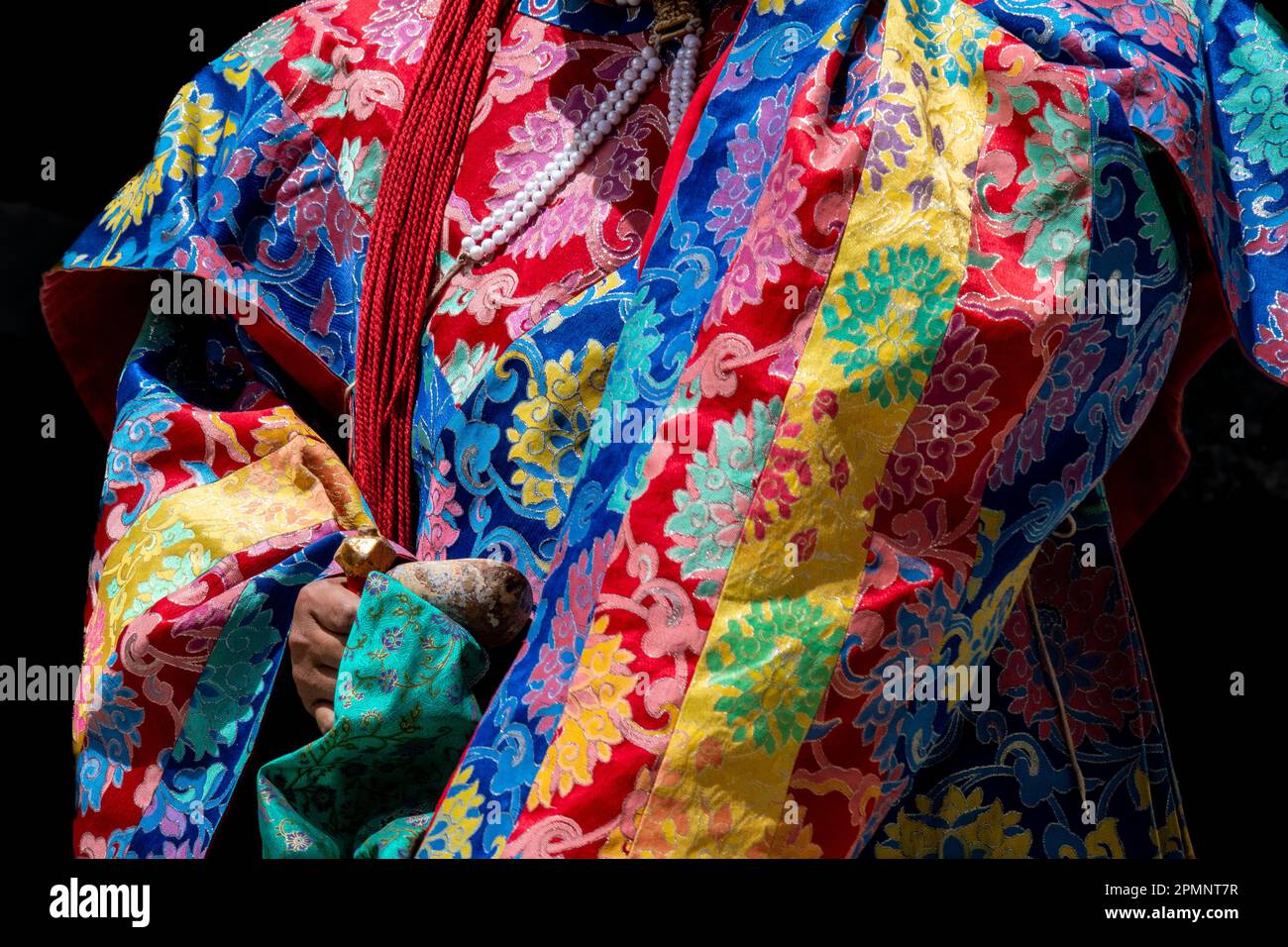 Details of Monks Robes during the Phyang Monastery Festival in Ladakh, India Stock Photo