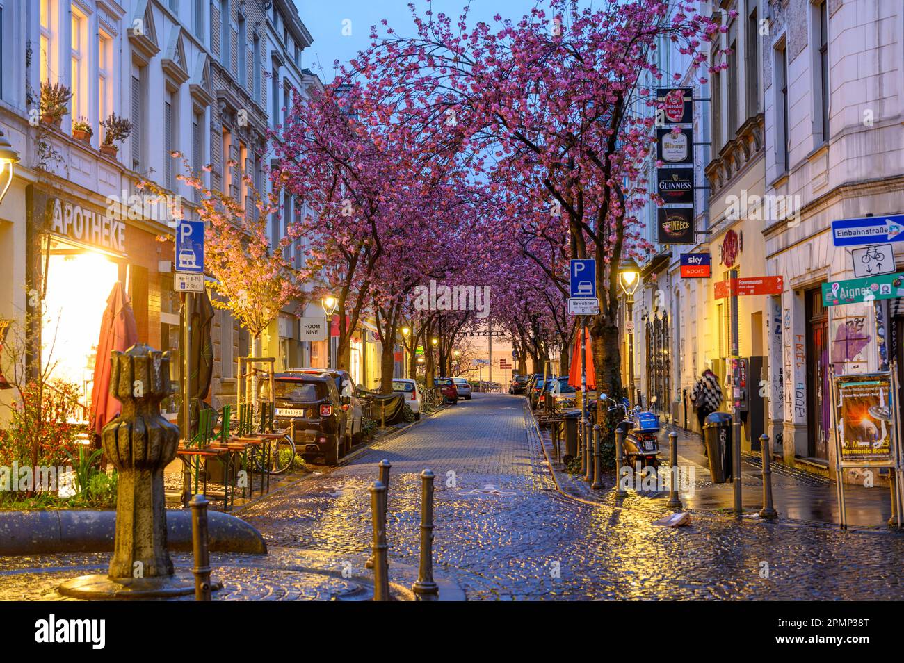 BONN, GERMANY - APR 12, 2023: Breite Strasse at early morning in spring Stock Photo