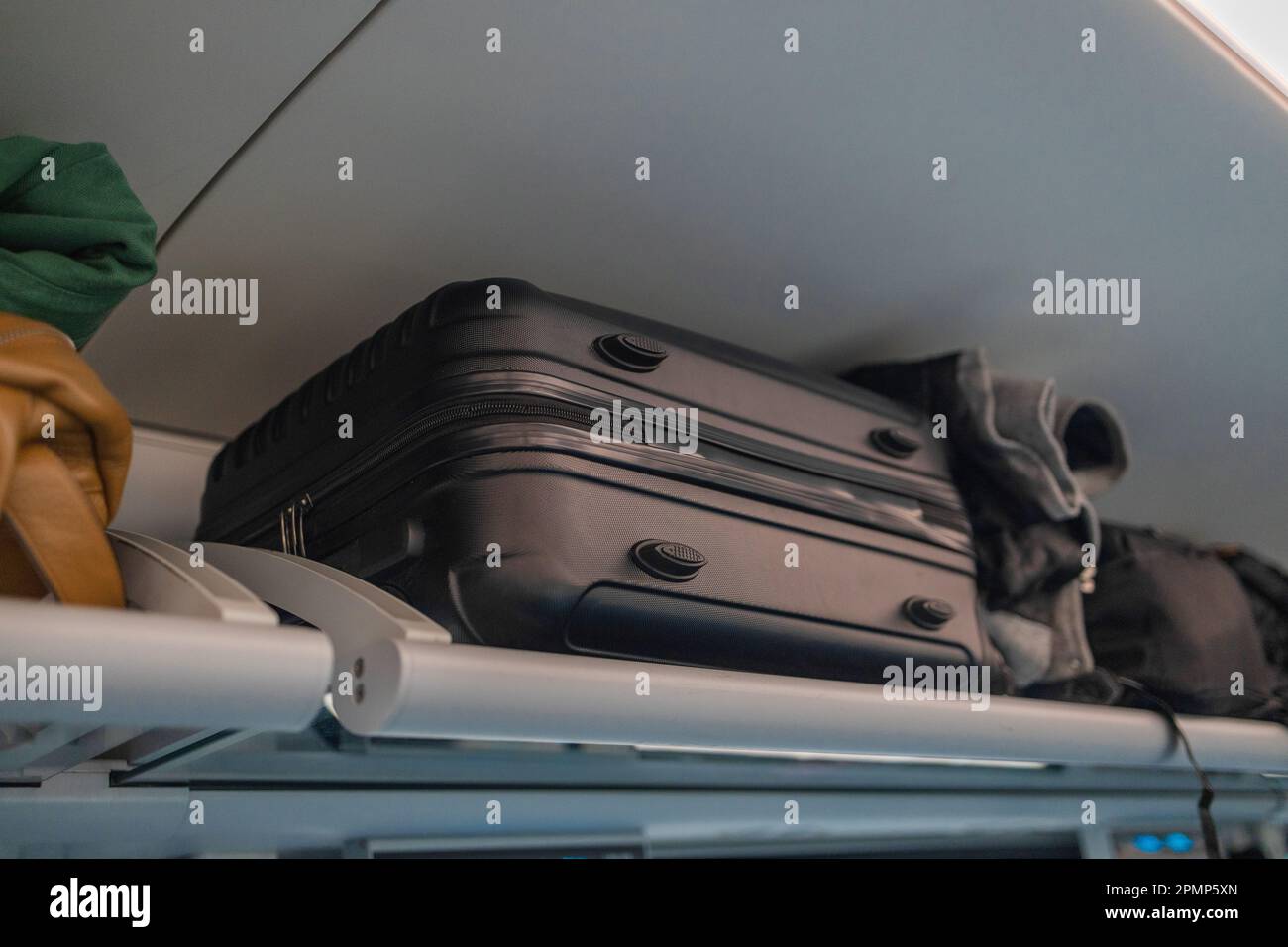 Luggage rack for luggage in high speed trains Stock Photo Alamy