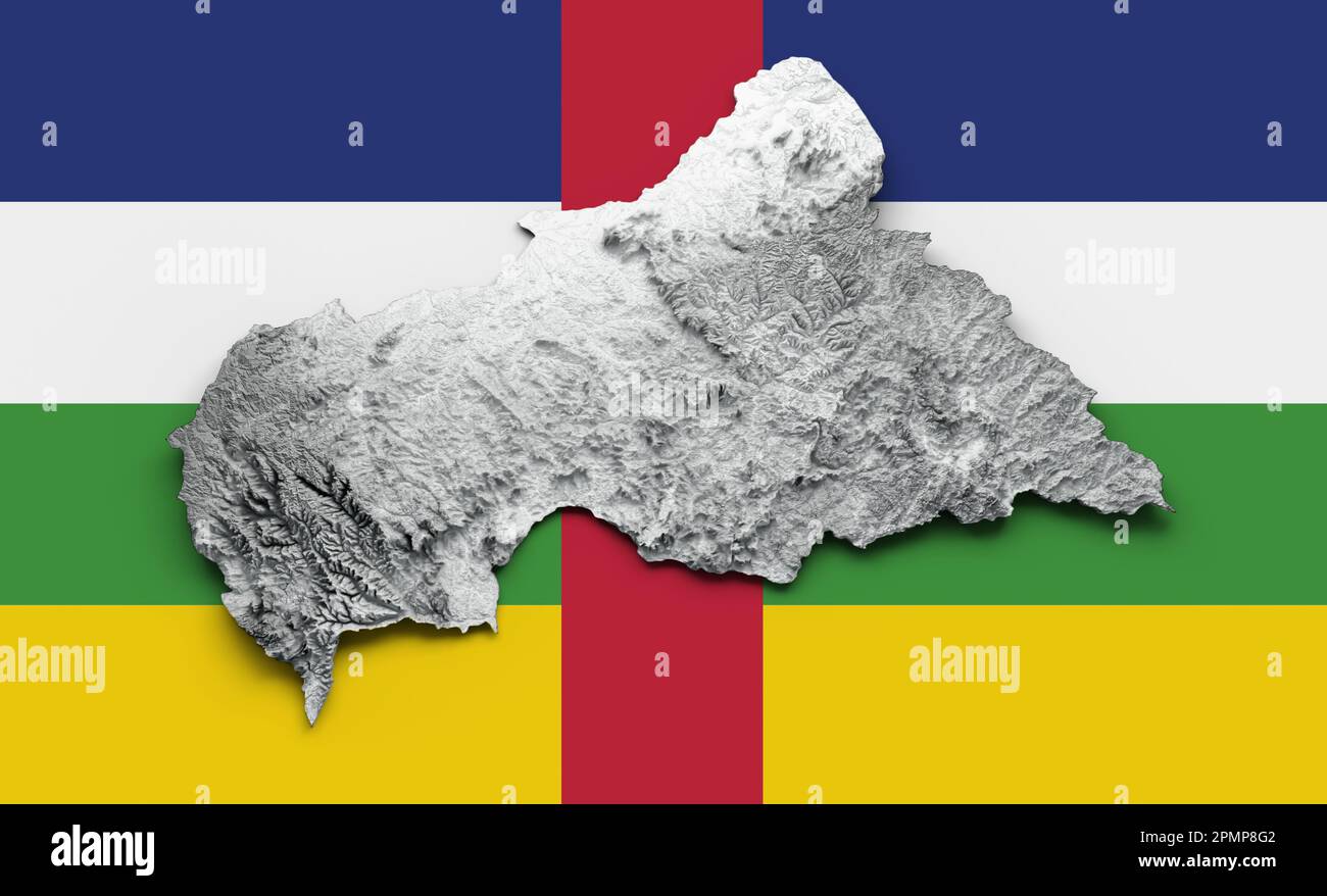 An illustration of the map of Central African Republic made of clay on ...