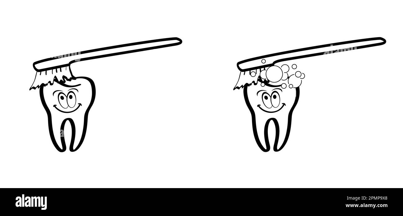 Brush Day. Cartoon drawing toothbrush and paste. For wash your teeth and molar. Vector