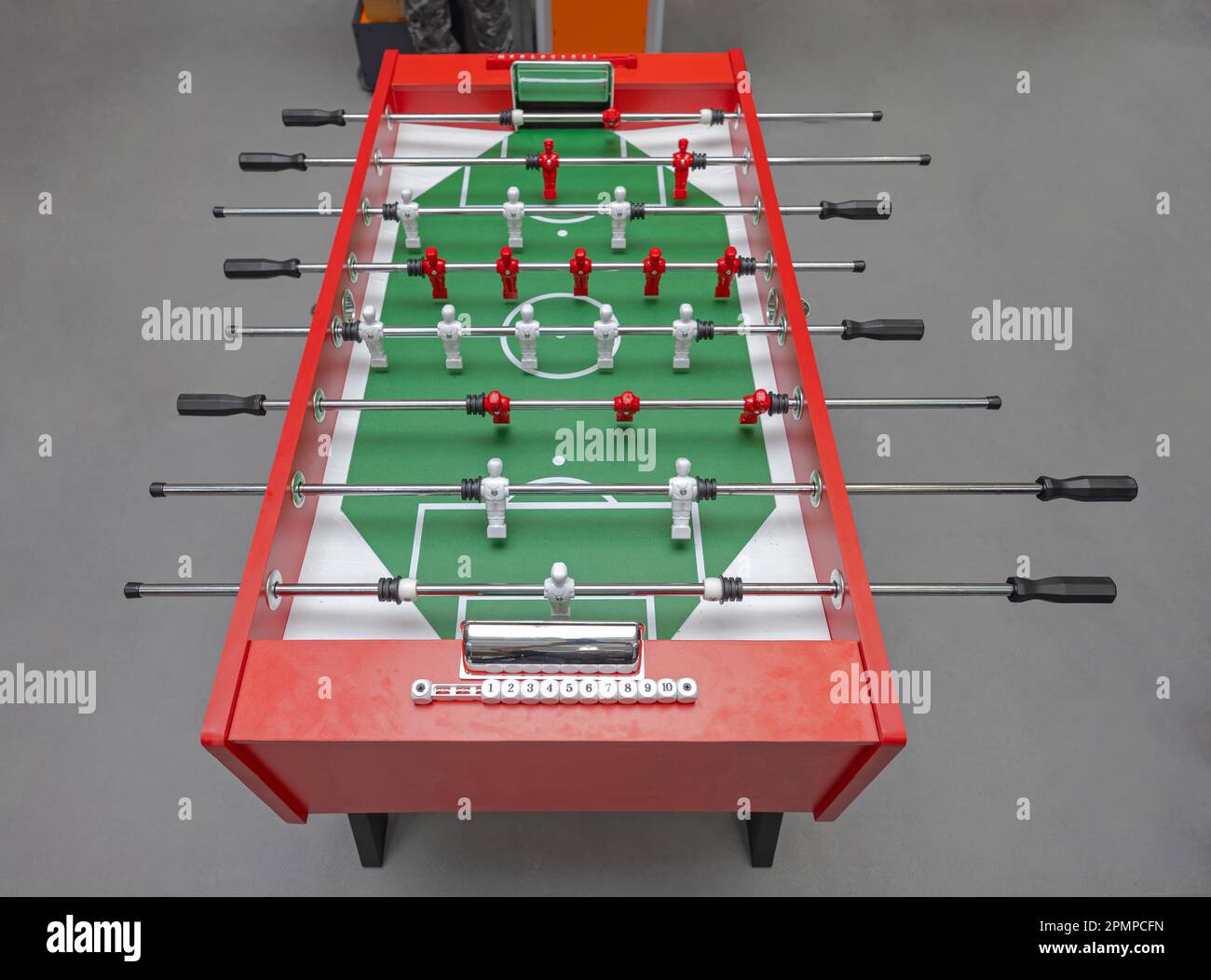 Table Football Soccer Foosball Game Man Cave Top View Stock Photo Alamy