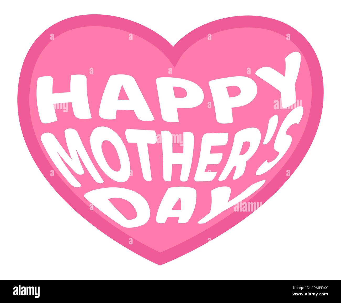 Mothers day design with Pink heart and Happy Mother's day written