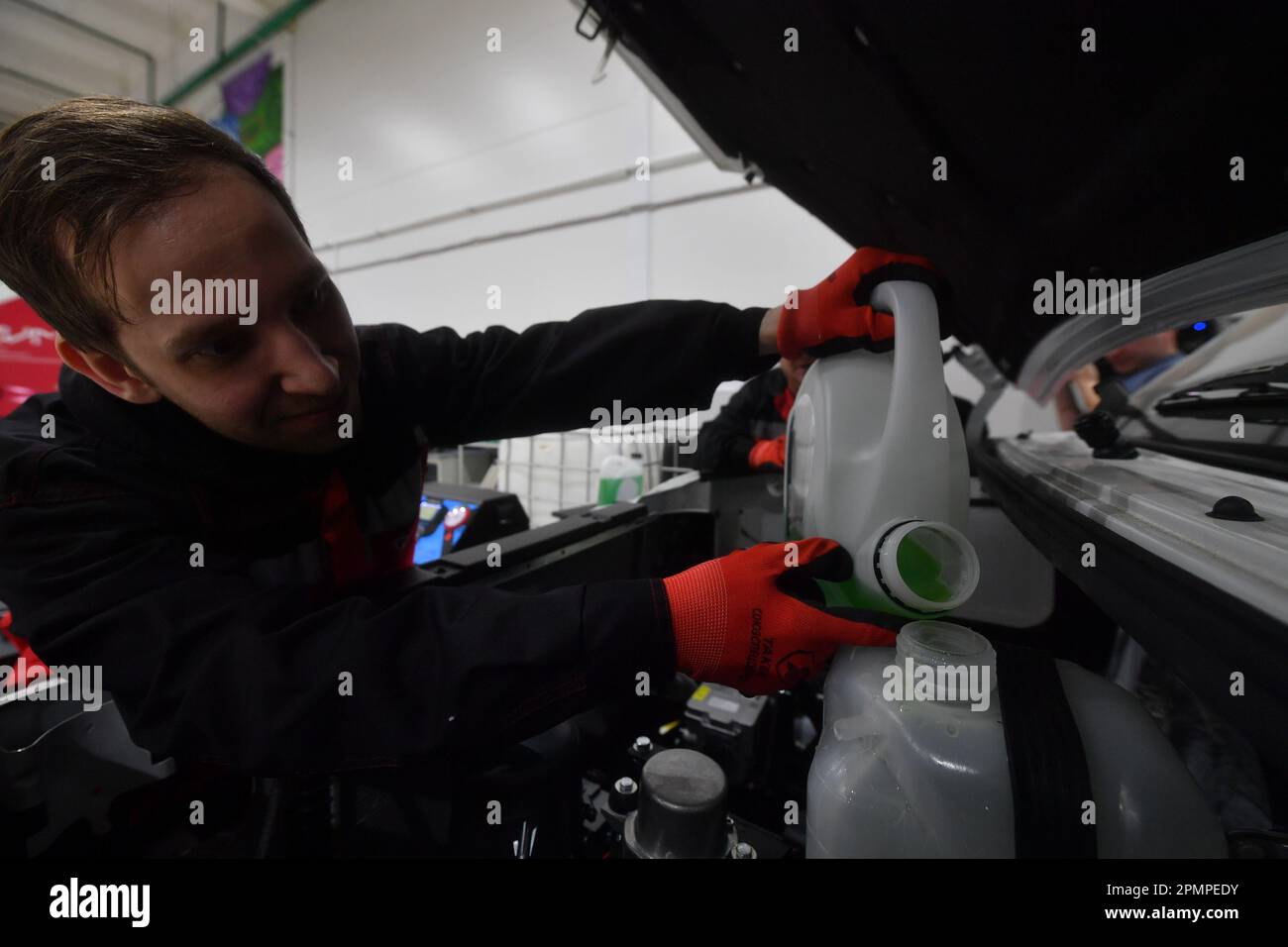 'Moscow. A worker in the assembly shop of the first Russian electric