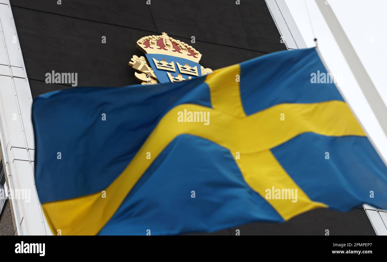 The funeral of Mats Löfving, who was deputy national police chief and regional police chief in Stockholm. Stock Photo