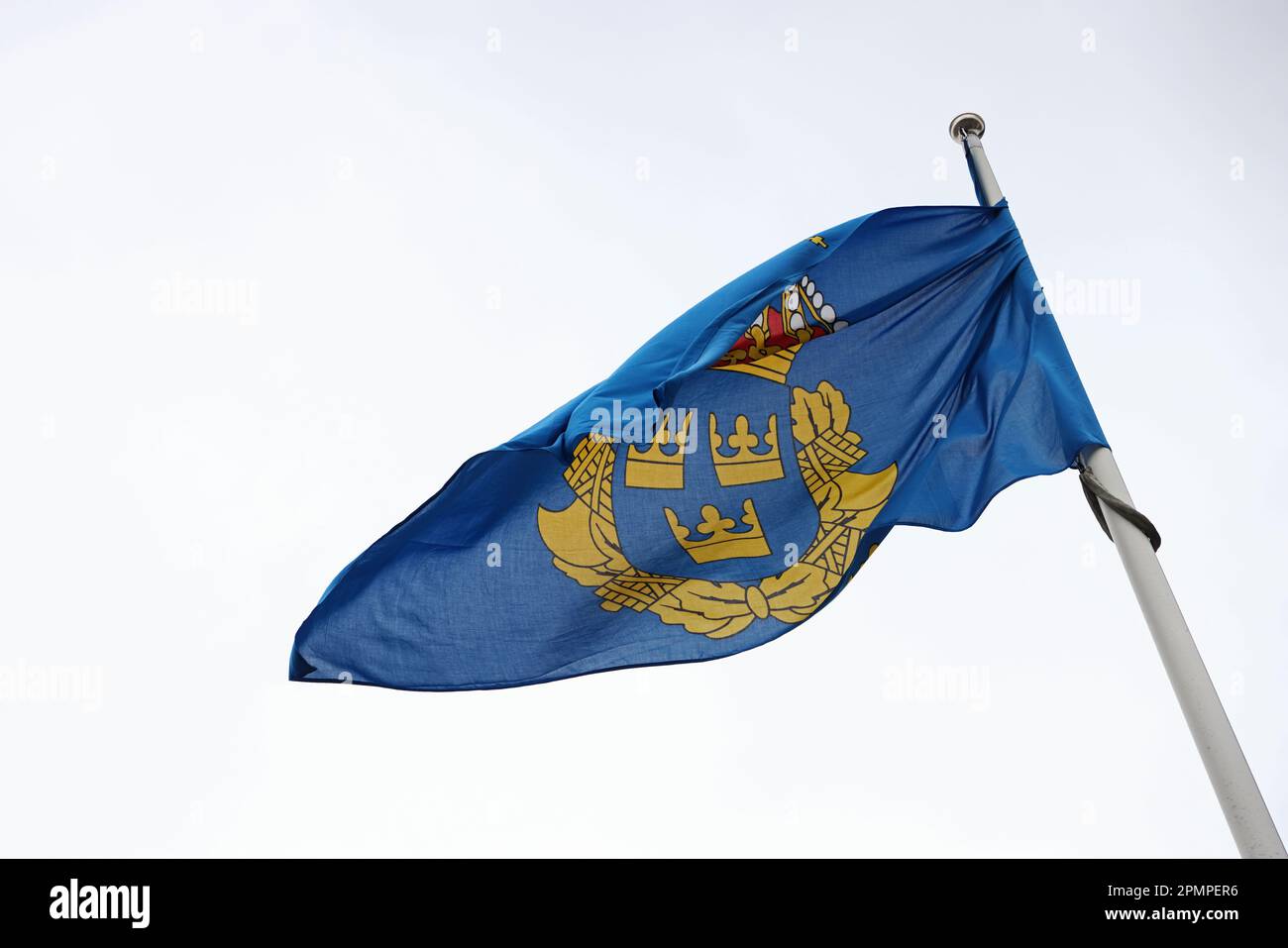 Flag for the Swedish police authority. Stock Photo